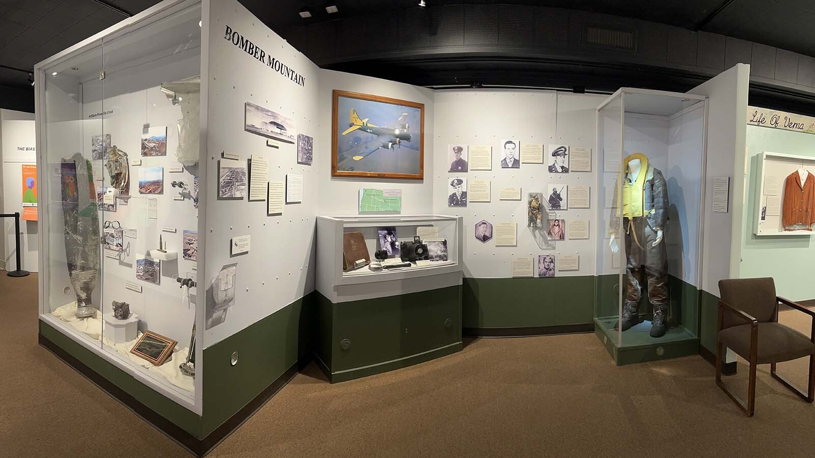 The Jim Gatchell Museum in Buffalo, Wyoming has a permanent display to remember the crash Bomber Mountain. This exhibit will be updated in February when the museum is closed for yearly renovations.