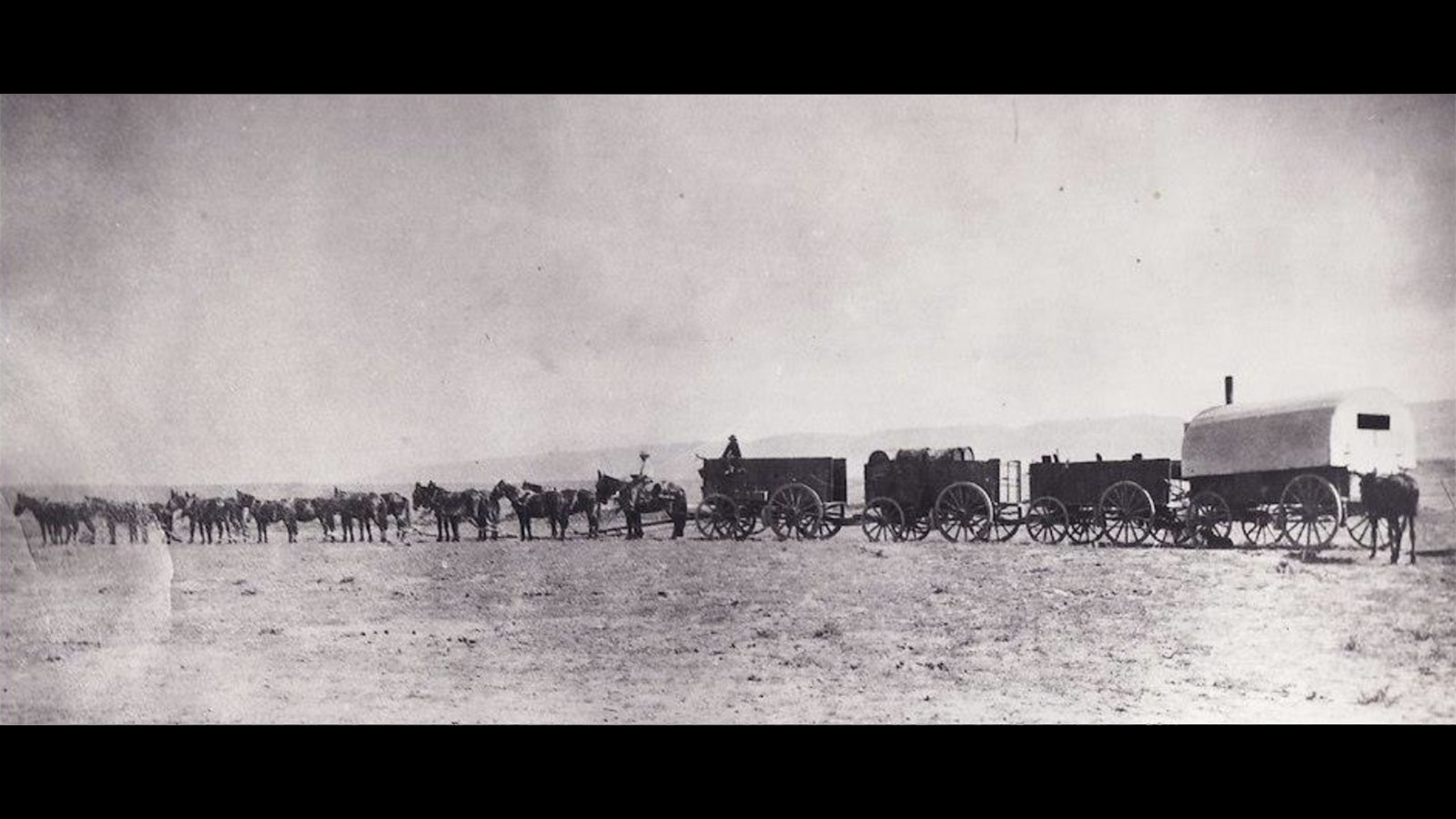 Henry “16-Mule Team” Johnson hauled loads of freight between Casper and Thermopolis in the late 1800s and early 1900s for the Higgins and McGrath store. When the new town of Thermopolis was being laid out, Johnson reportedly asked Martin McGrath to plot out wide streets so that he could easily turn his mules around more easily in the street.