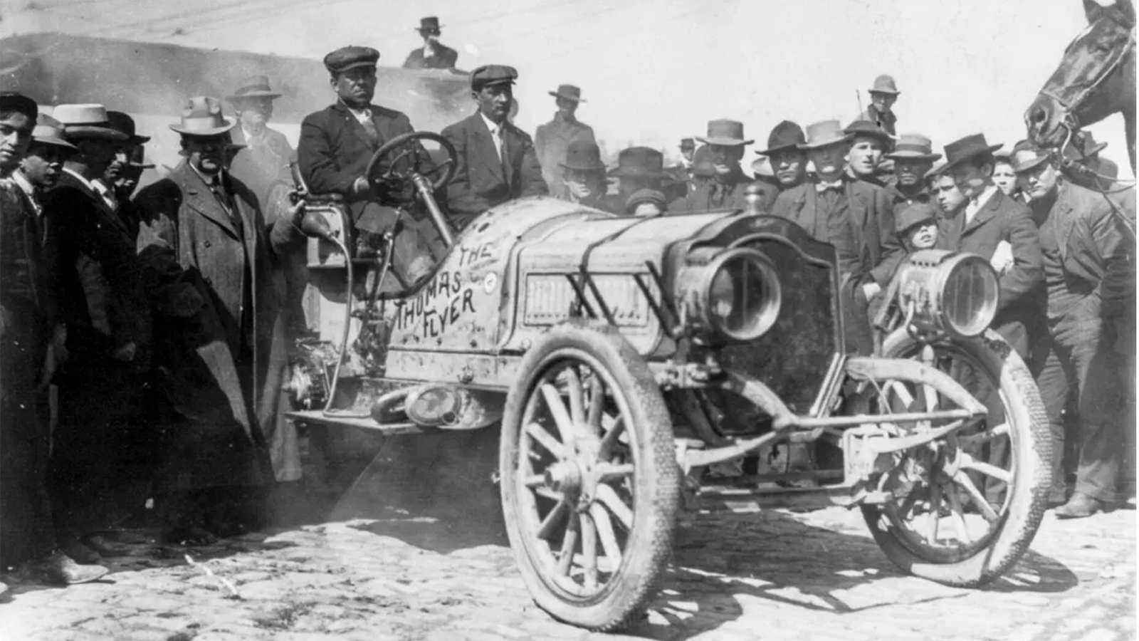 The 1908 New York to Paris competitors were greeted in the Wyoming frontier towns of Cheyenne, Rock Springs and Green River. They also met any ranchers and farmers along the way.