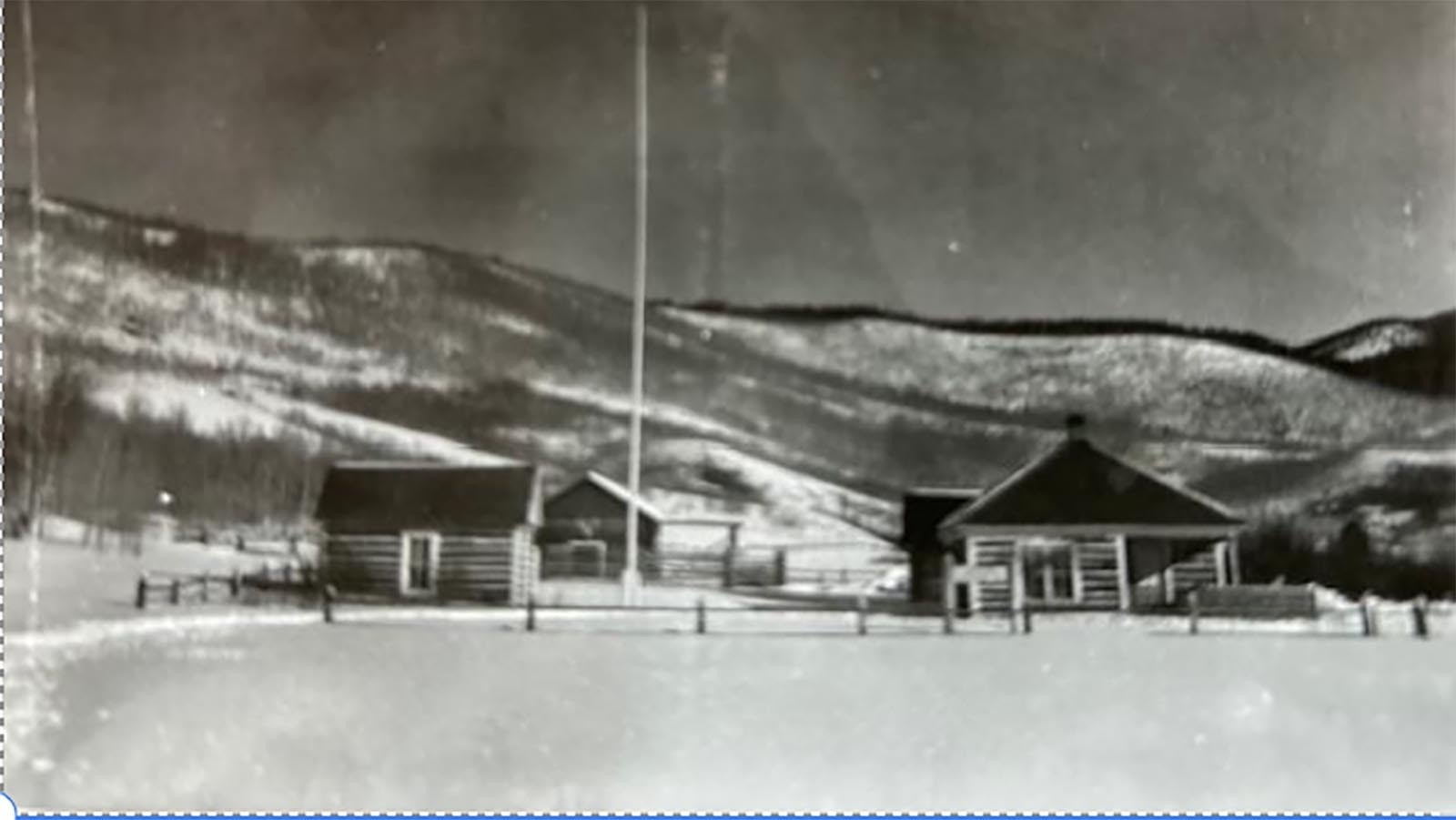 The original Willow Creek Guard Station, left, was torn down and replaced in the early 1930s. Jim Harrower lived here with his family year-round.