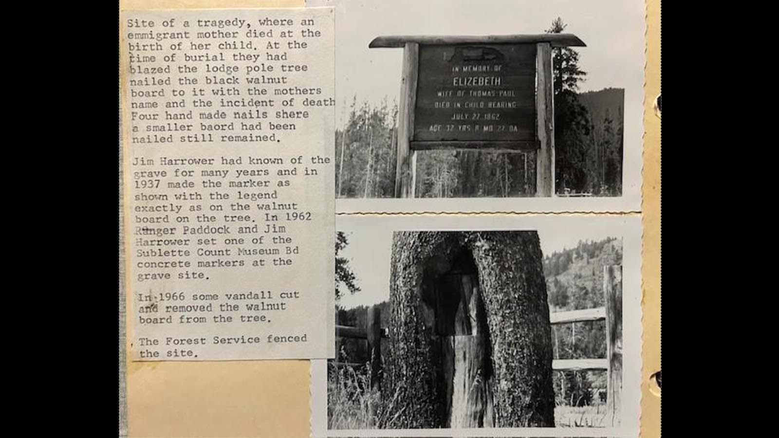 Emigrant grave marker constructed by Jim Harrower.