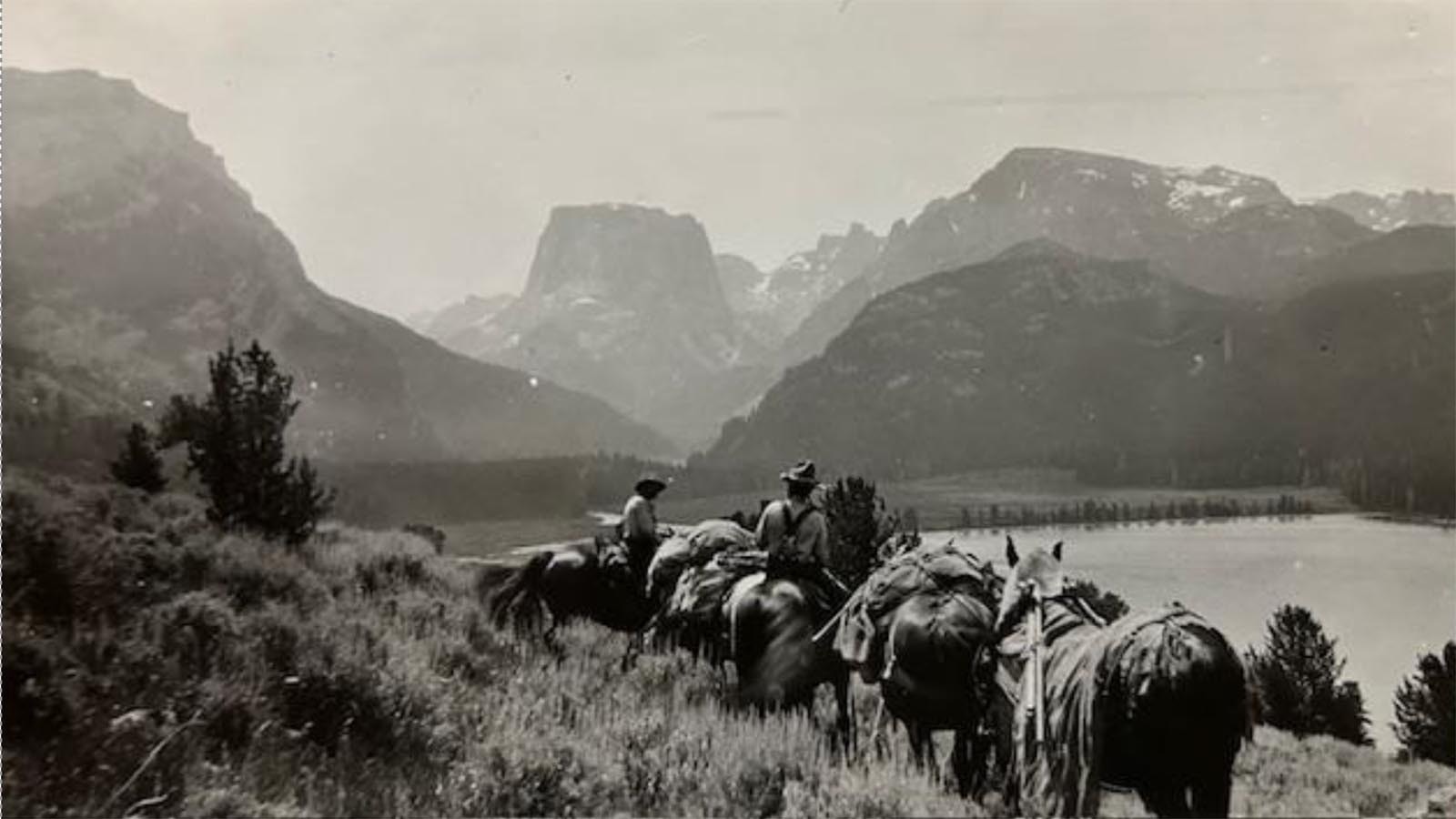 Jim Harrower maintaining and building trails in the Wind River Mountains in the late 1920s.