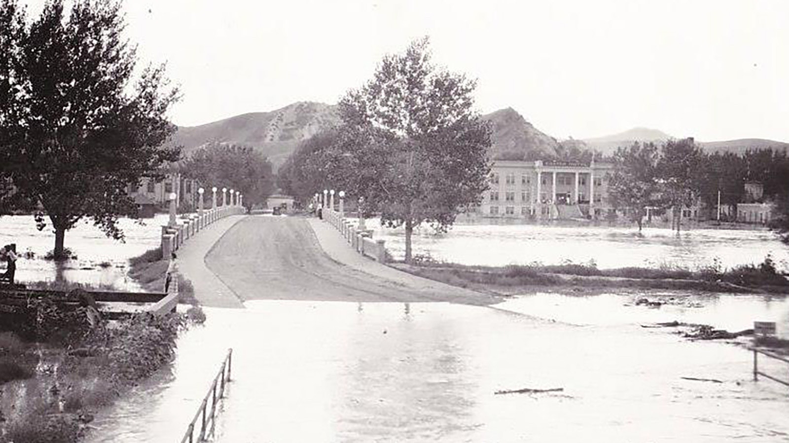 Navigating the streets of Thermopolis on July 24, 1923, became a real gamble as water from torrential rains upstream arrived in the city.