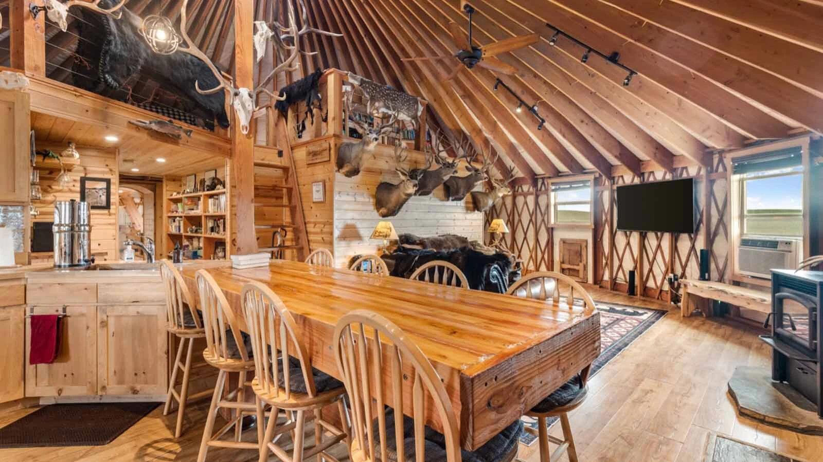 Inside the luxury connected yurts outside Pinedale, Wyoming.