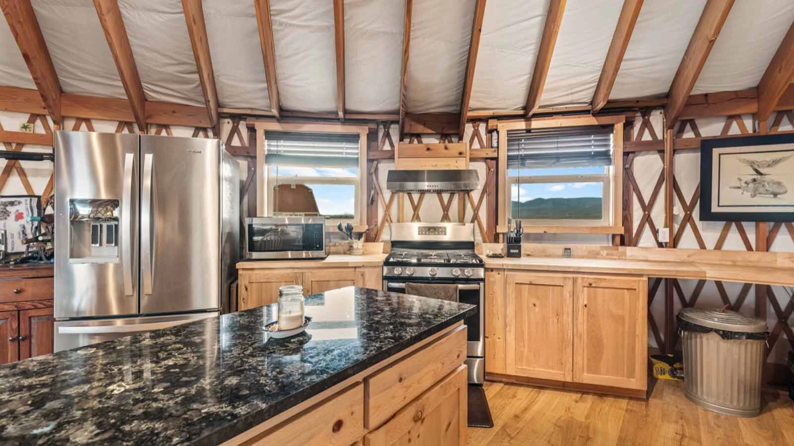 Inside the luxury connected yurts outside Pinedale, Wyoming.