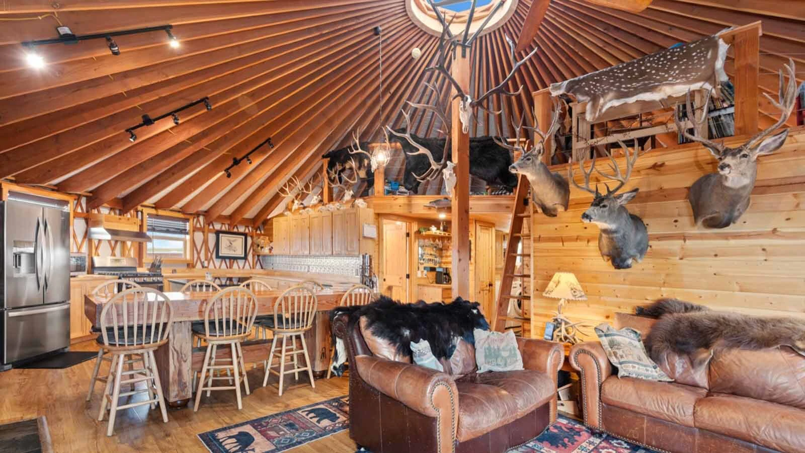 Inside the luxury connected yurts outside Pinedale, Wyoming.