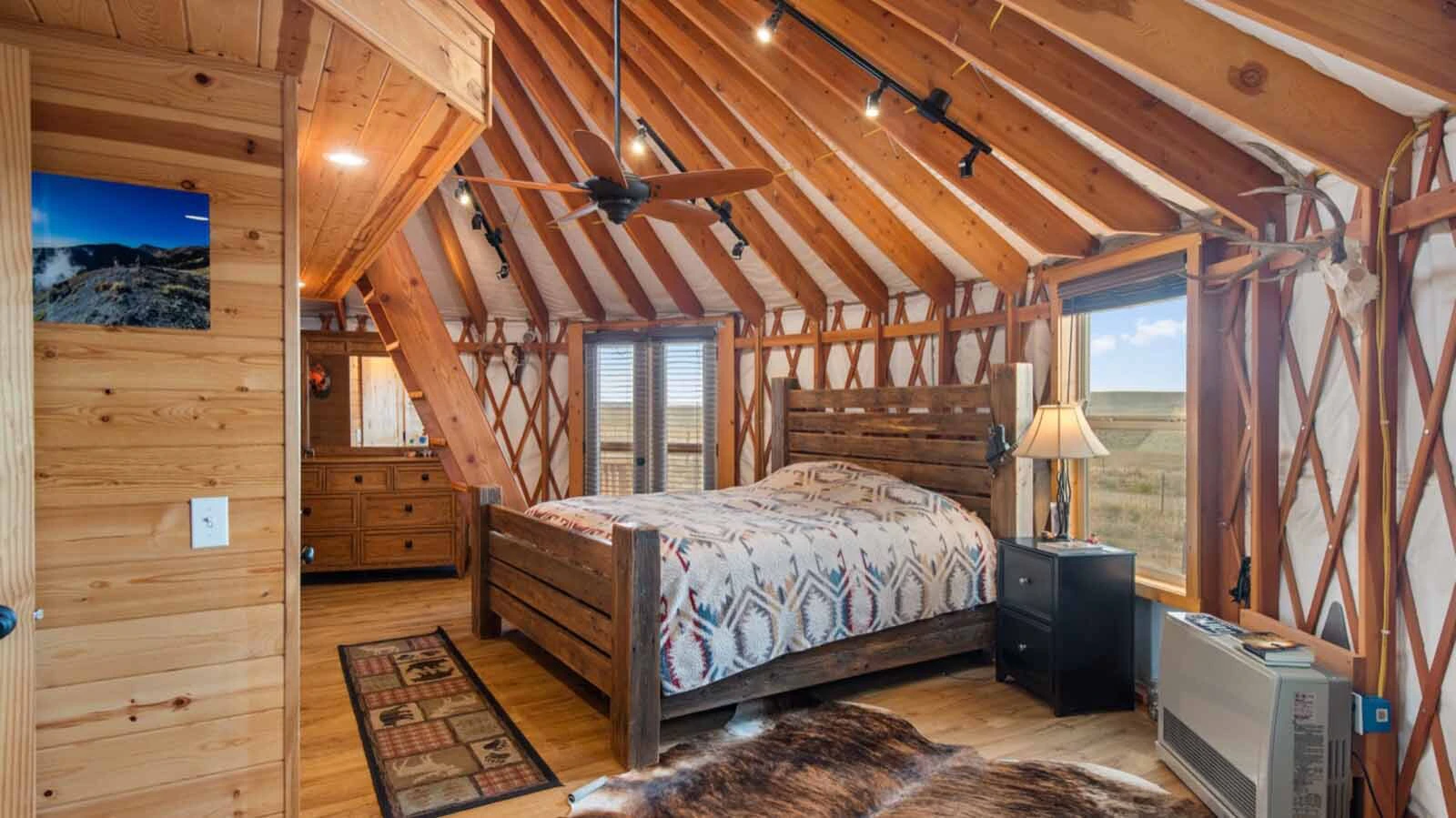 Inside the luxury connected yurts outside Pinedale, Wyoming.