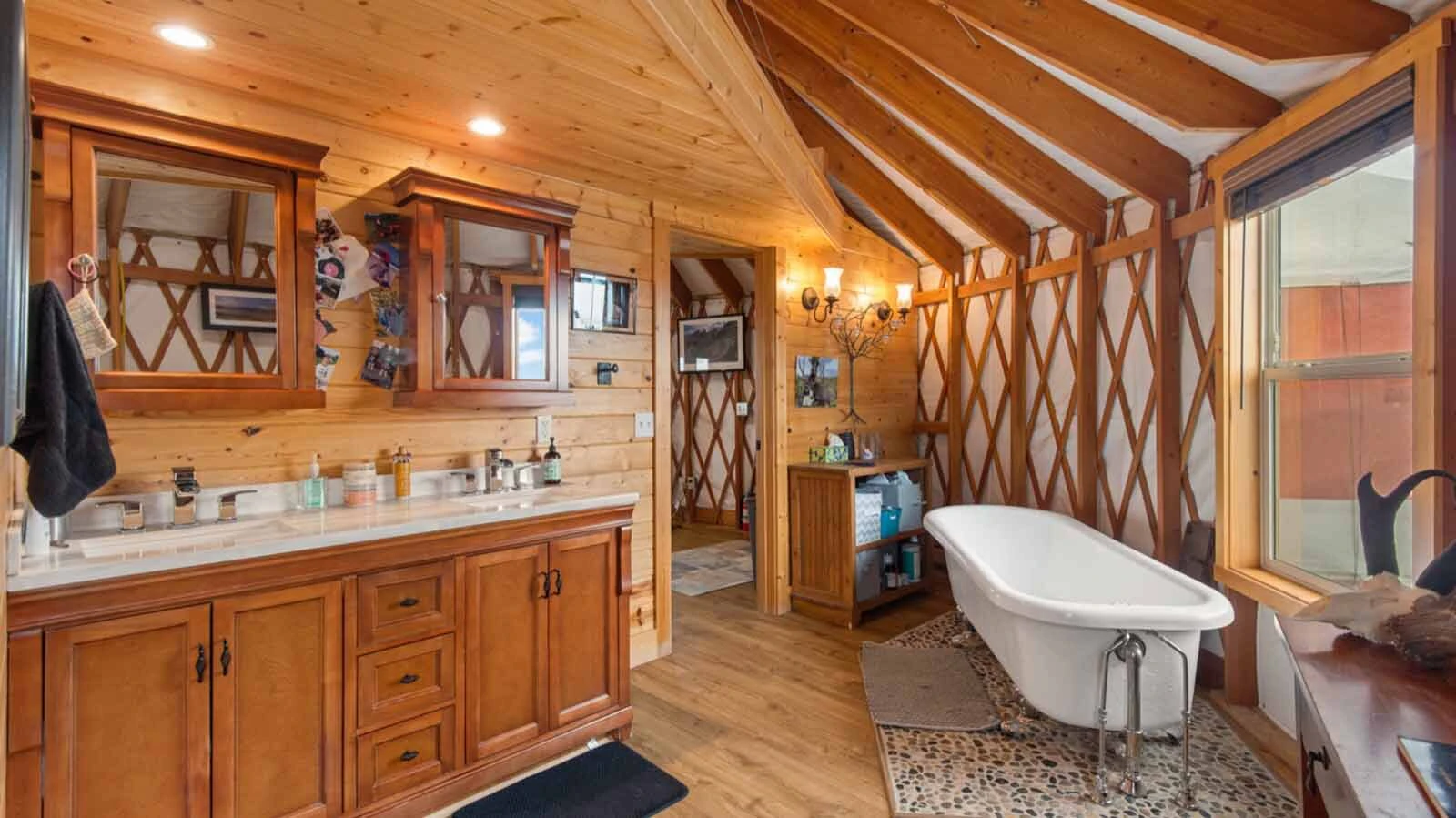 Inside the luxury connected yurts outside Pinedale, Wyoming.