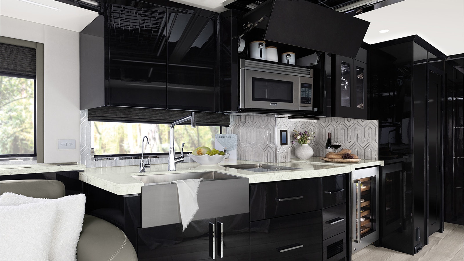 A full kitchen with full-sized appliances.
