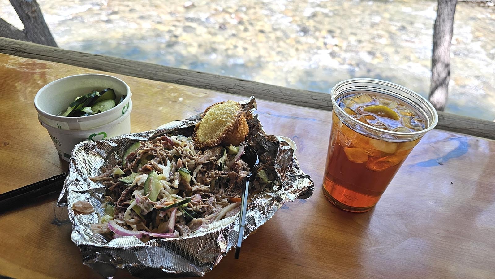 Pulled pork with Cole slaw and Melba's pickles makes a great moderate carb meal.