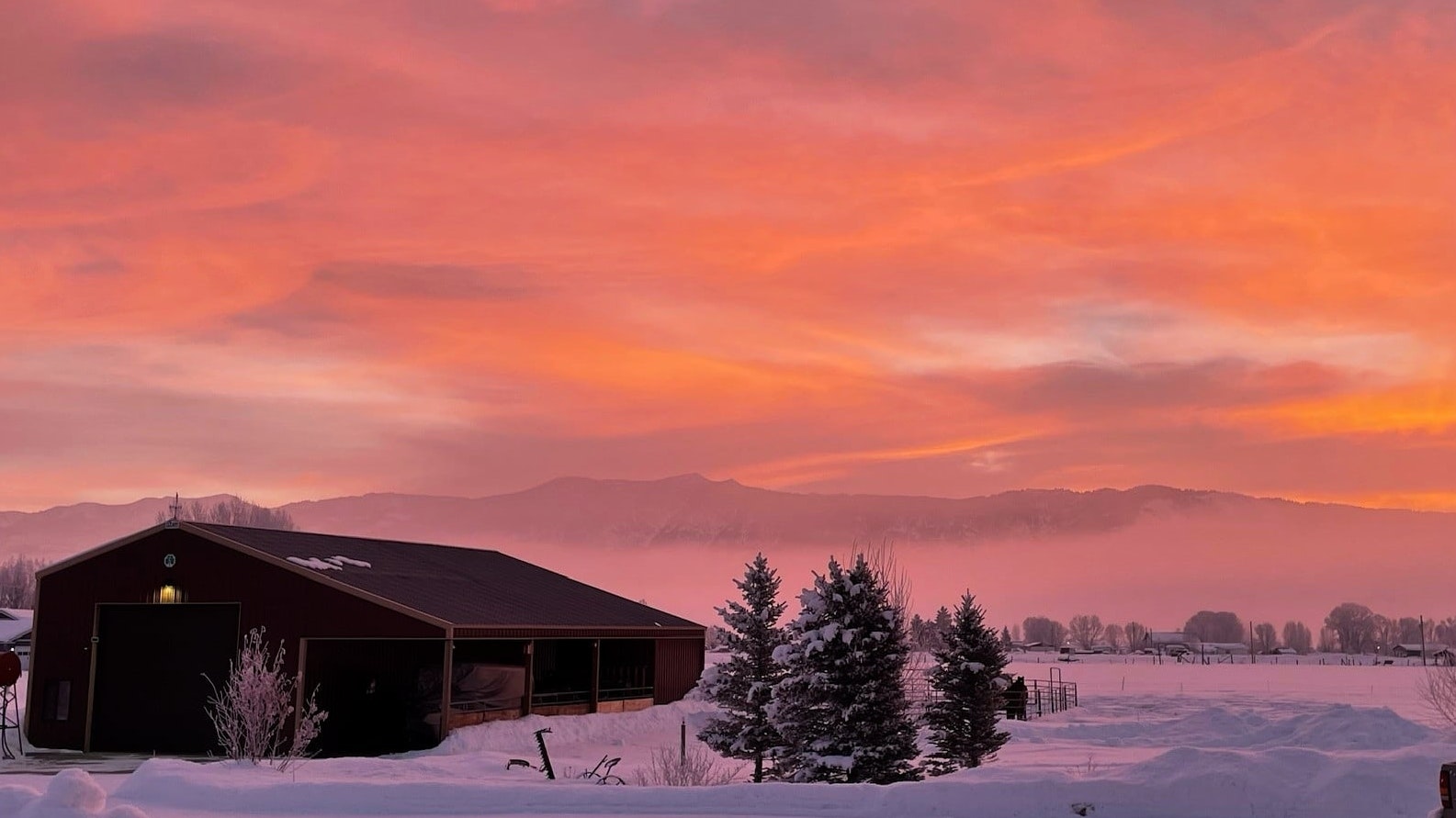 "Another glorious sunrise in Auburn, Wyoming!"