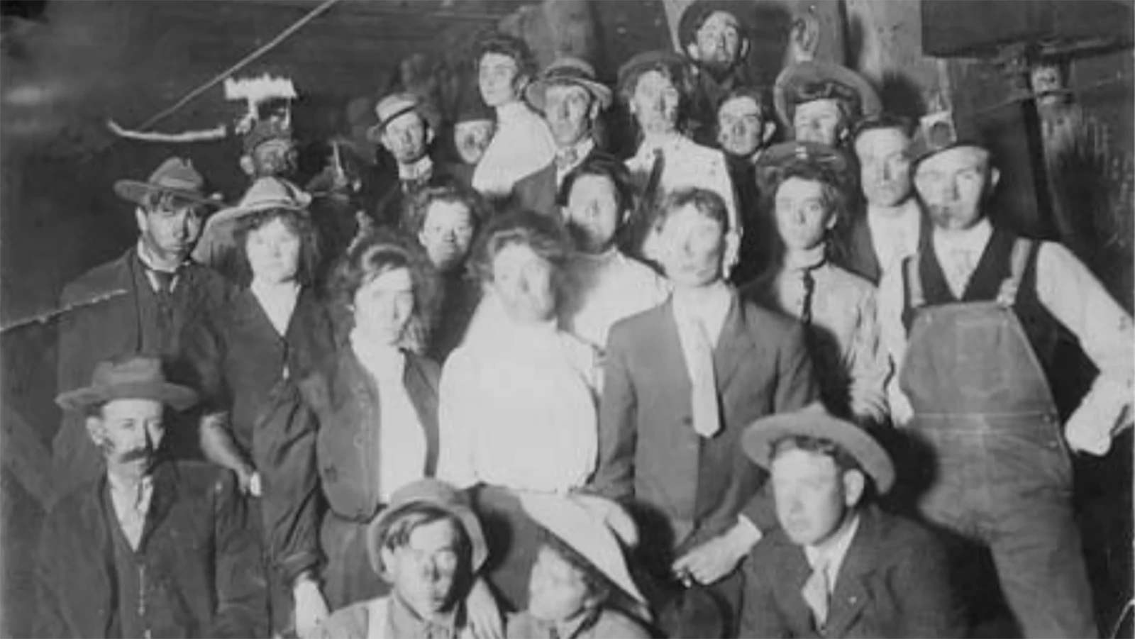 A tour of the mine in Dietz by local community members. Dietz is now a ghost town and the coal mines abandoned but in the early 1900s, up to 10,000 people lived in the coal mining district which included several mines and camps.