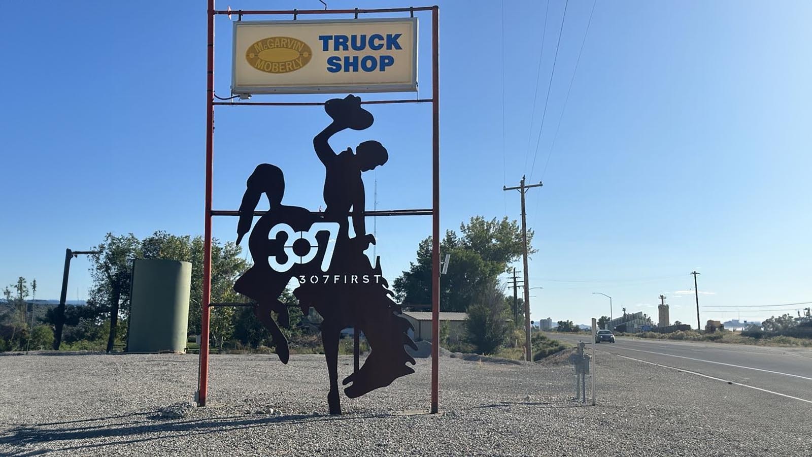A 307 First silhouette of the Bucking Horse installed along U.S. Highway 16/20 near Worland. The silhouettes are part of a "guerrilla marketing campaign" to increase awareness in 307 First, which they've done extremely well.