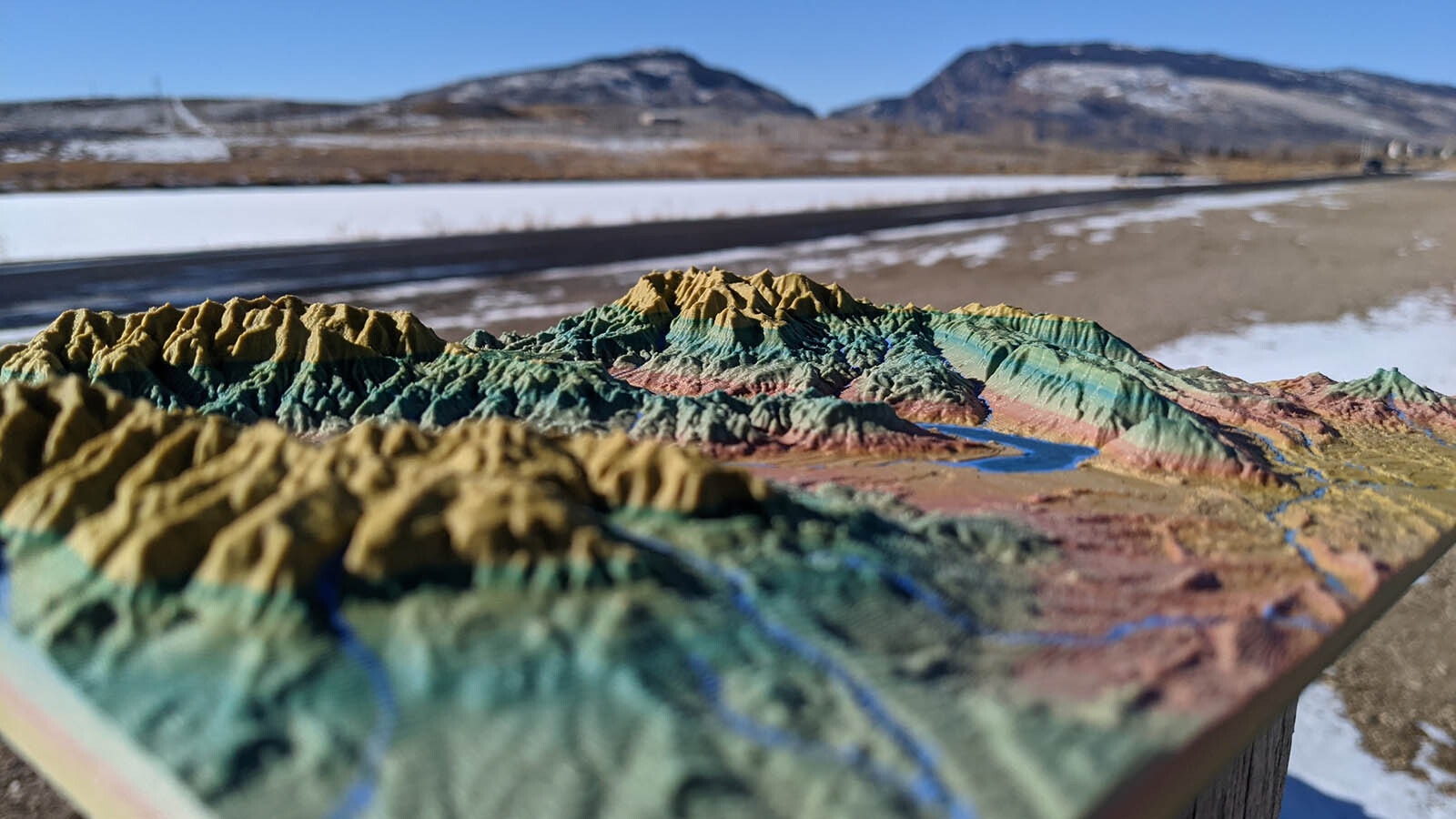 This tiny landscape of a little slice of Wyoming is done in fine and exact detail.