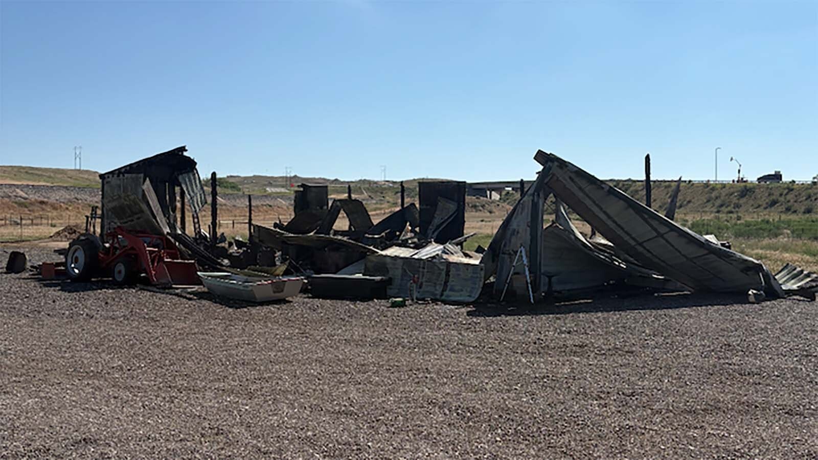 Twisted metal is all that is left of the Wulf family’s shop.
