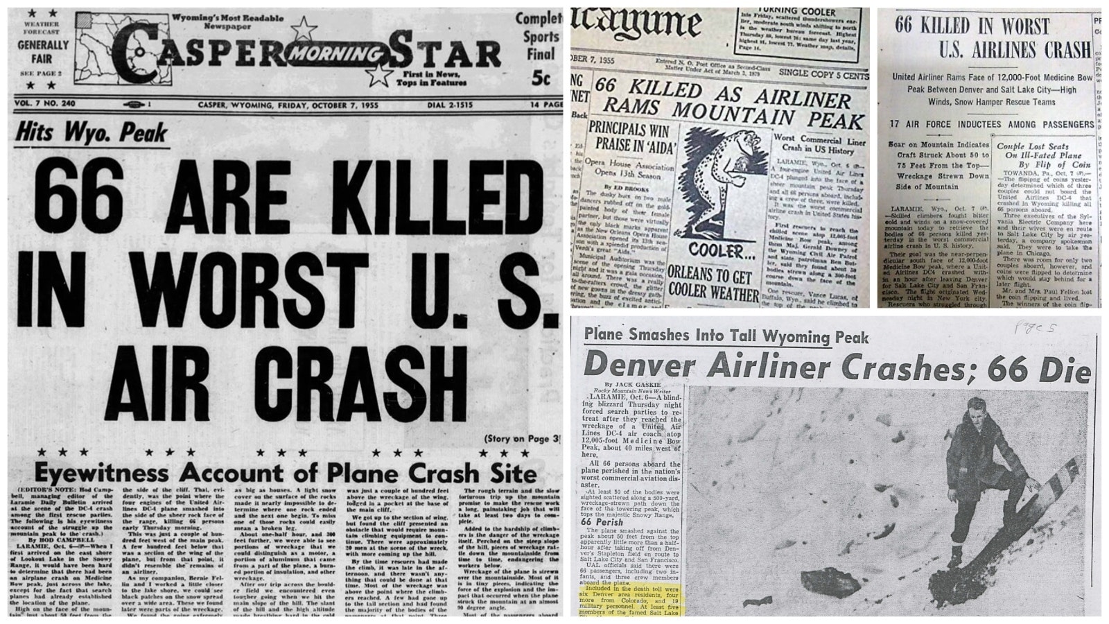 The crash of Flight 409 in 1955 was the worst U.S. airline disaster in history at the time.