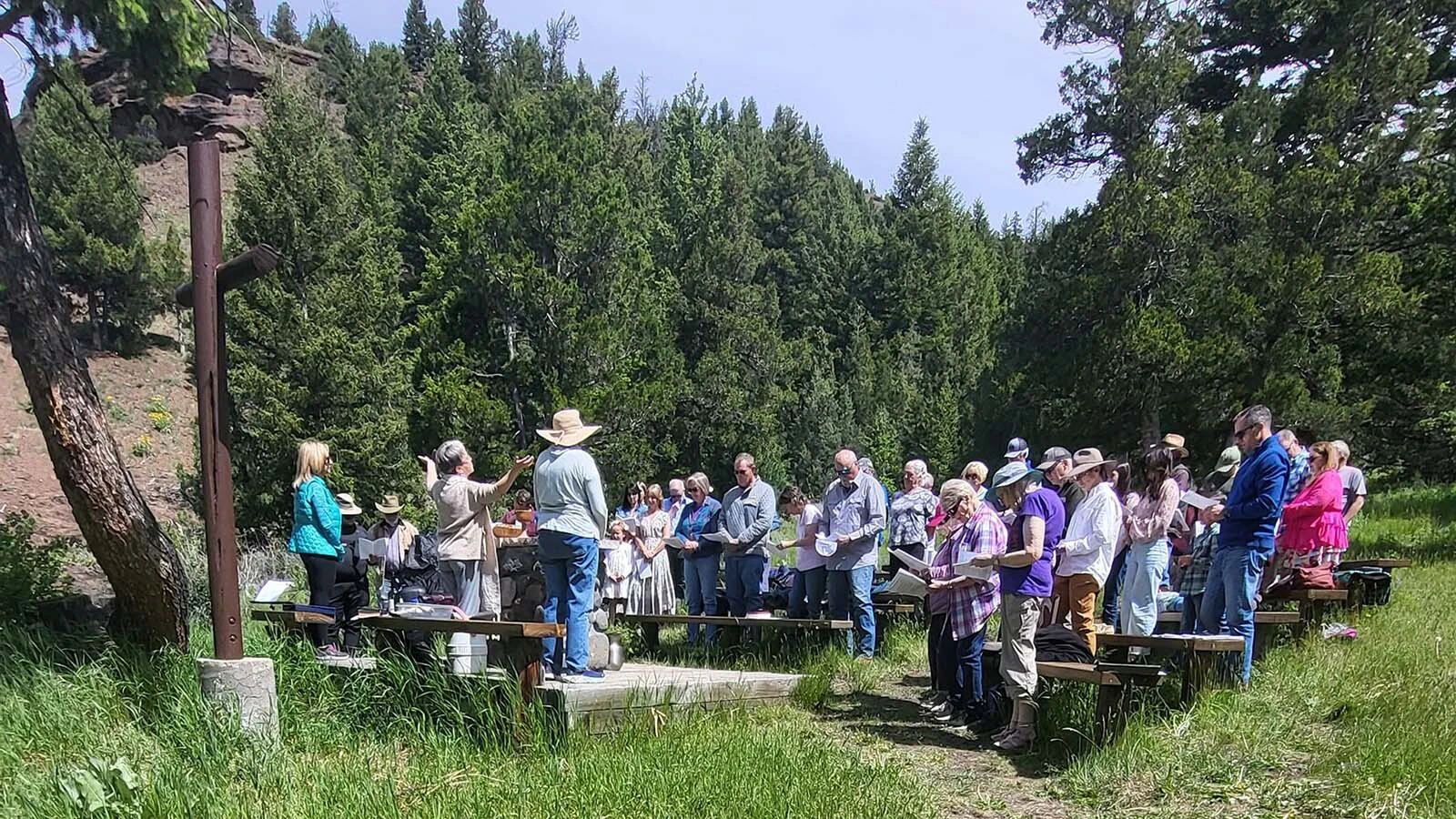 The Wayfarer’s Chapel is a sacred spot to worship on the Shoshone National Forest between Cody and Yellowstone.