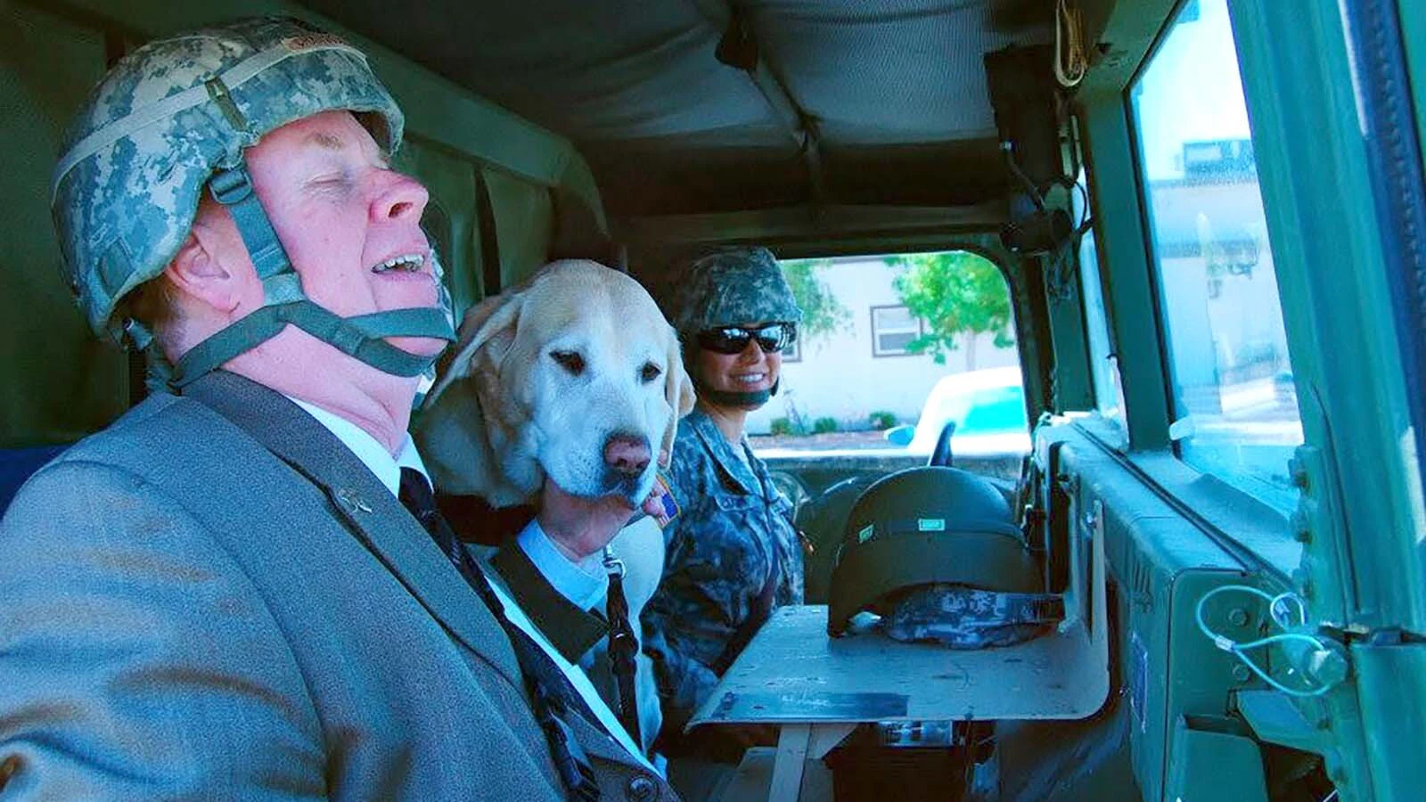 Michael Hingson with his former guide dog Rosalie, who helped him navigate the stairs down 78 floors of a crumbling World Trade Center North Tower on Sept. 11, 2001.