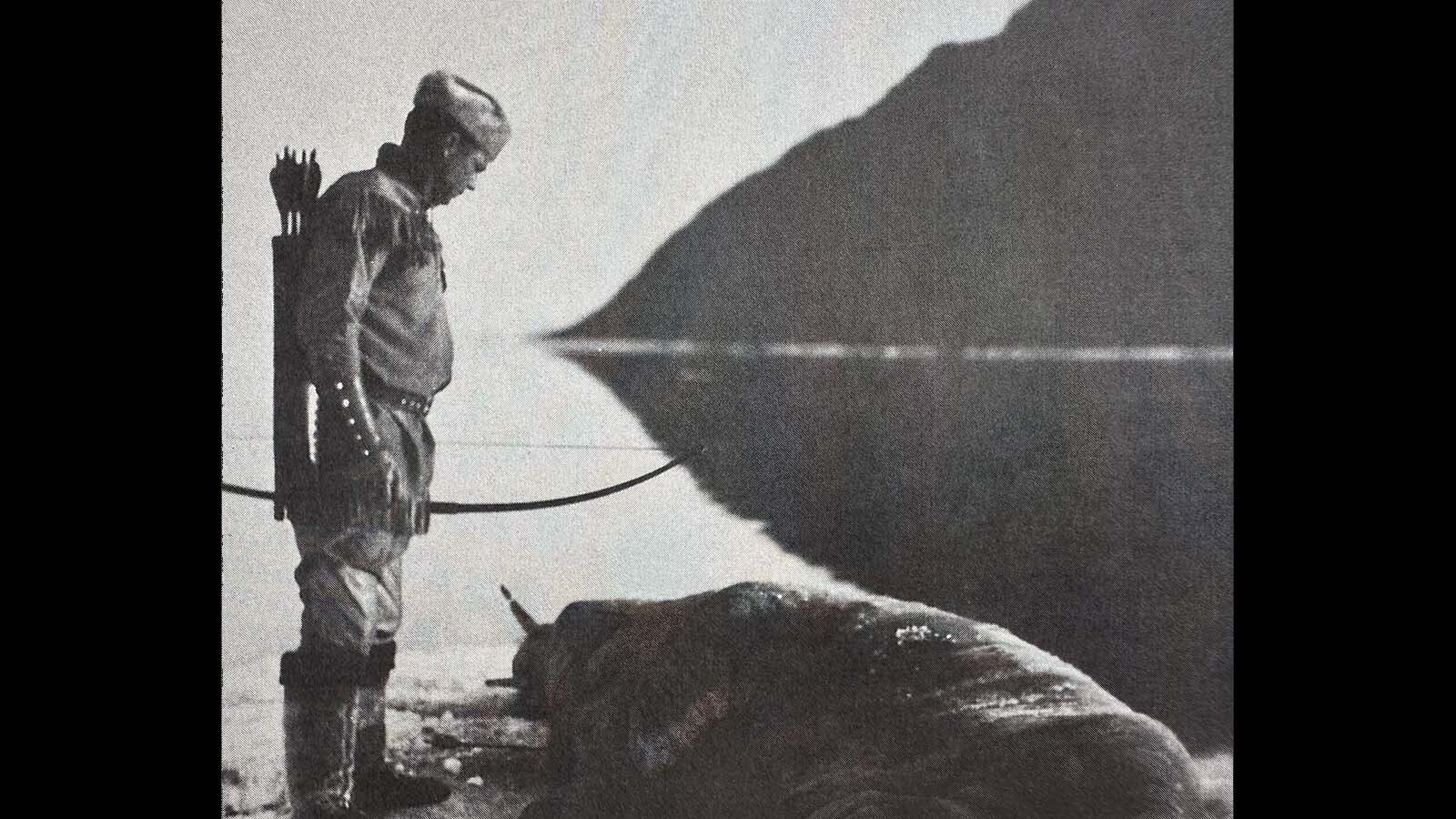 During the 1926 Putnam Greenland Expedition, the crew hunted walrus for both the Eskimo and the scientists on board the Morrissey. Art Young bagged a walrus on Jones Sound with his bow and arrow.