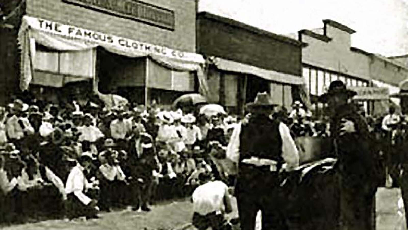 Another view of the rock drilling contest in 1908.