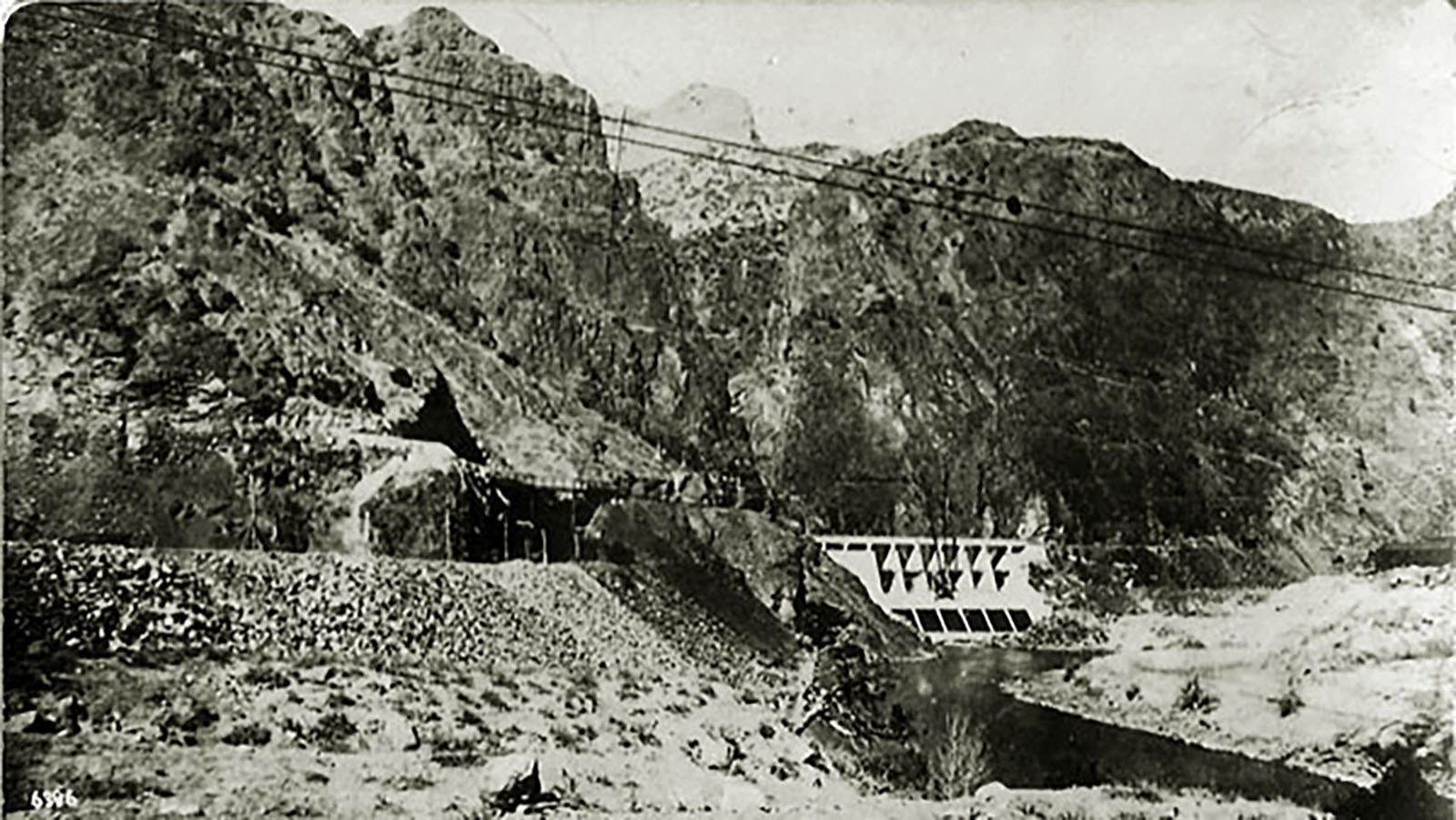 Boysen Dam in about 1910.