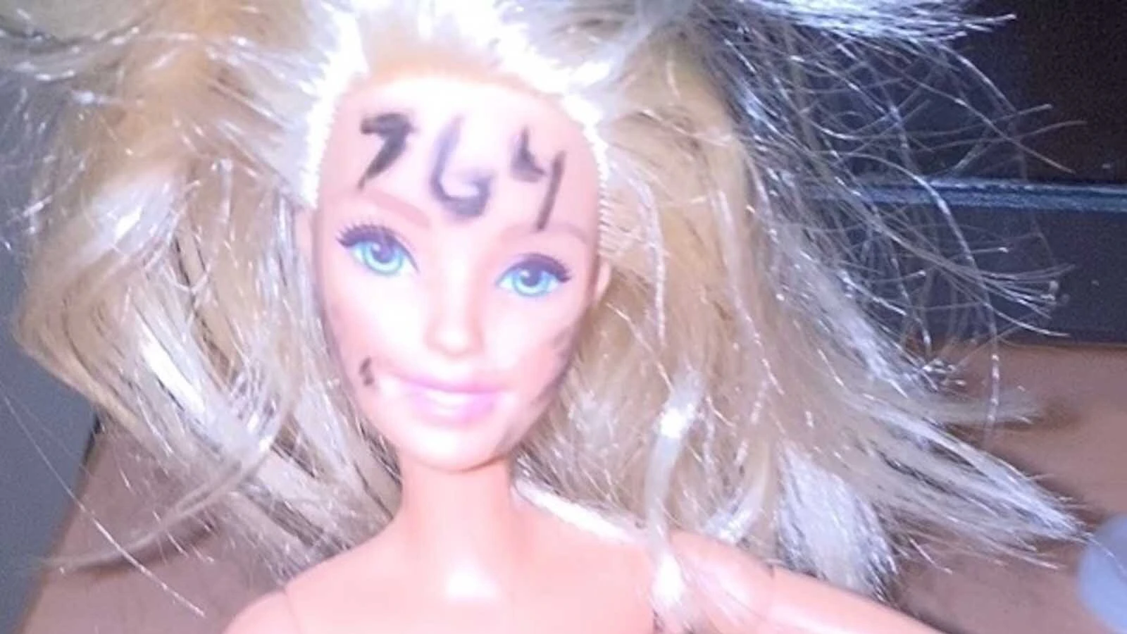This naked Barbie doll with “764” scrawled on the forehead was found with a 17-year-old girl targeted by the online extremist gang. “764,” according to the Vernon, Conn., Police Department. Federal and state law enforcement says Wyoming teens are also being targeted by “764.”