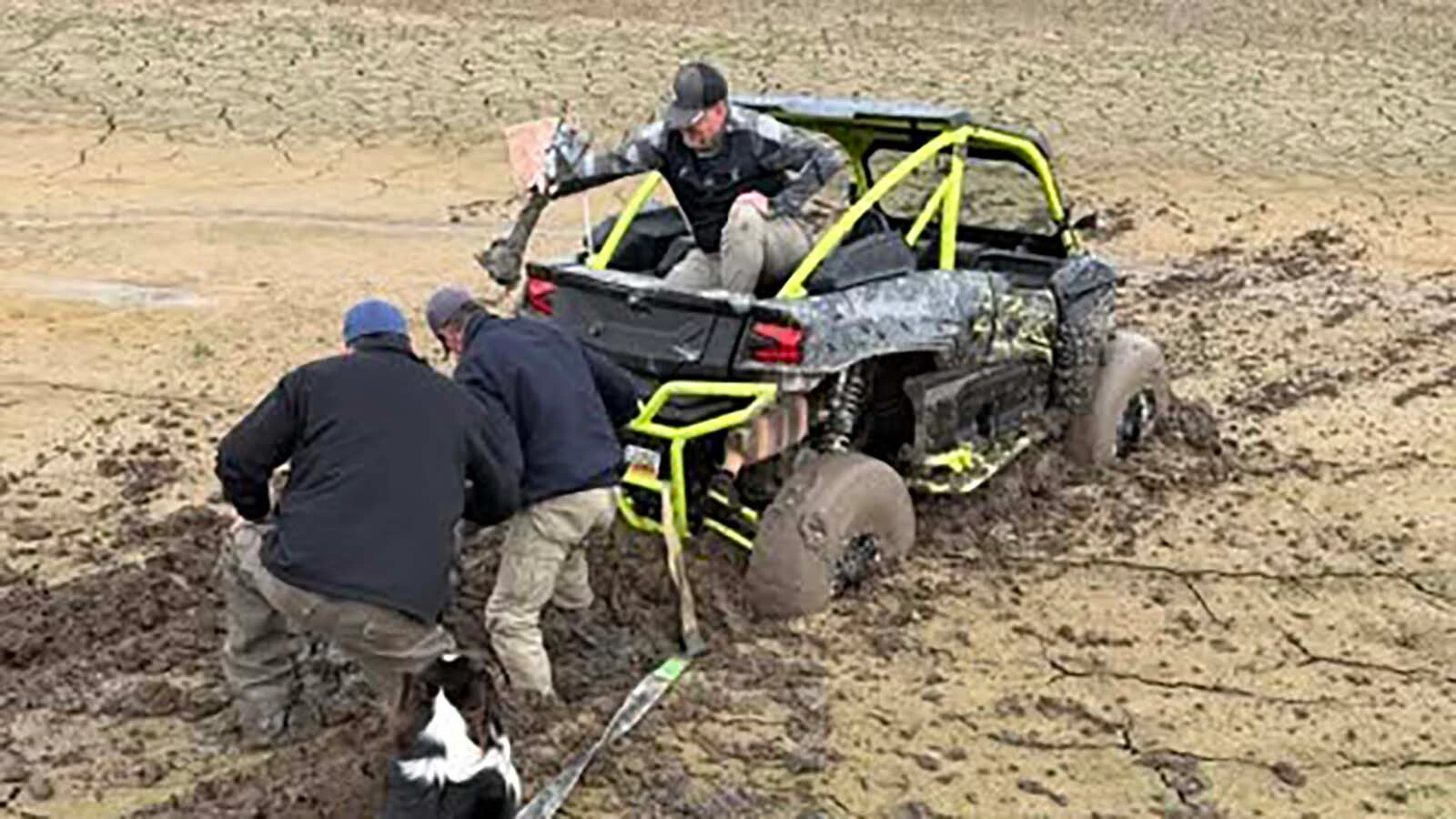 A Utah man's side-by-side — and prosthetic leg — were rescued from thick mud in Palisades Reservoir on Monday by Alpine firefighters.