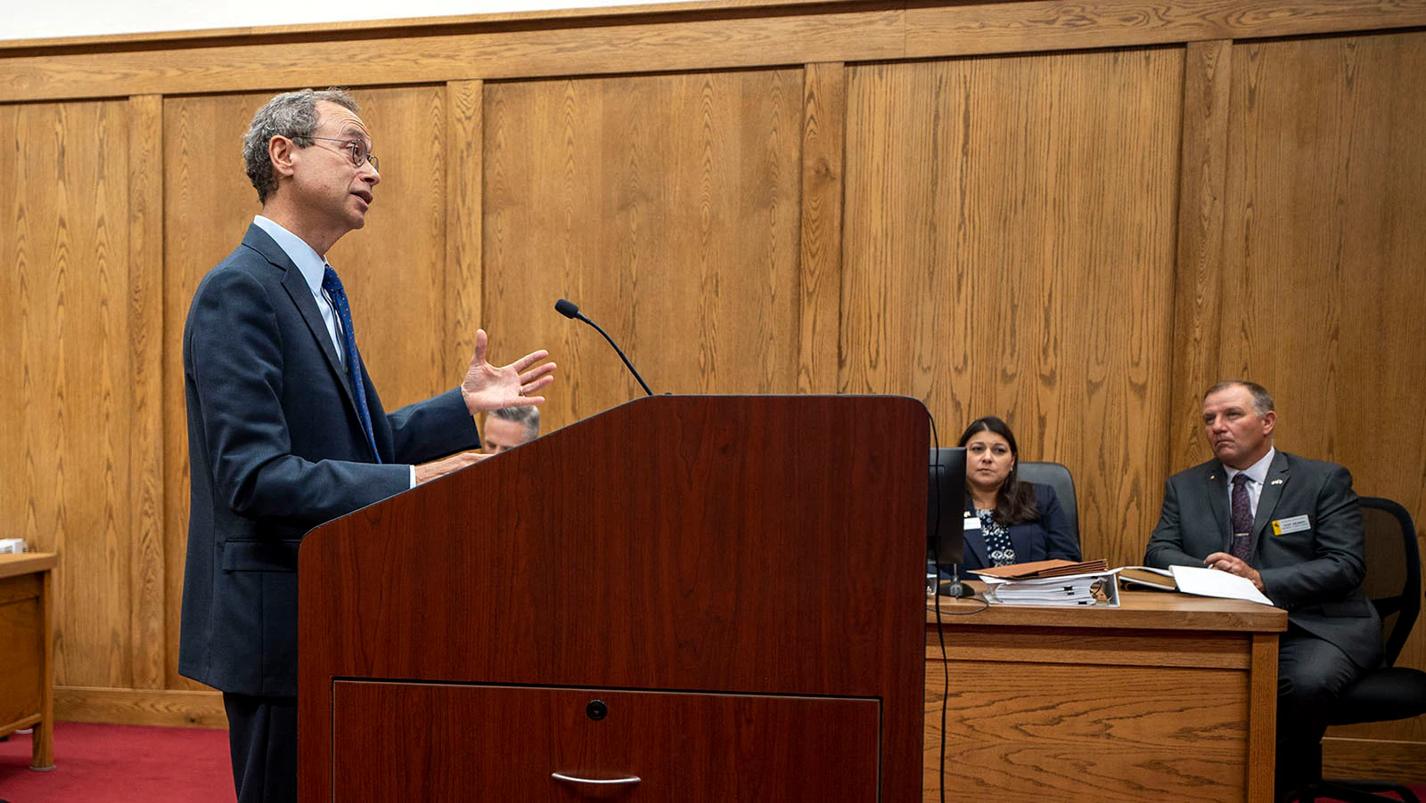 Peter S. Modlin speaks during a 2023 hearing in Teton County District Court arguing against Wyoming's abortion bans in a file photo. He also argued Wednesday against the state's newest abortion legislation, the Heartbeat Abortion Ban.