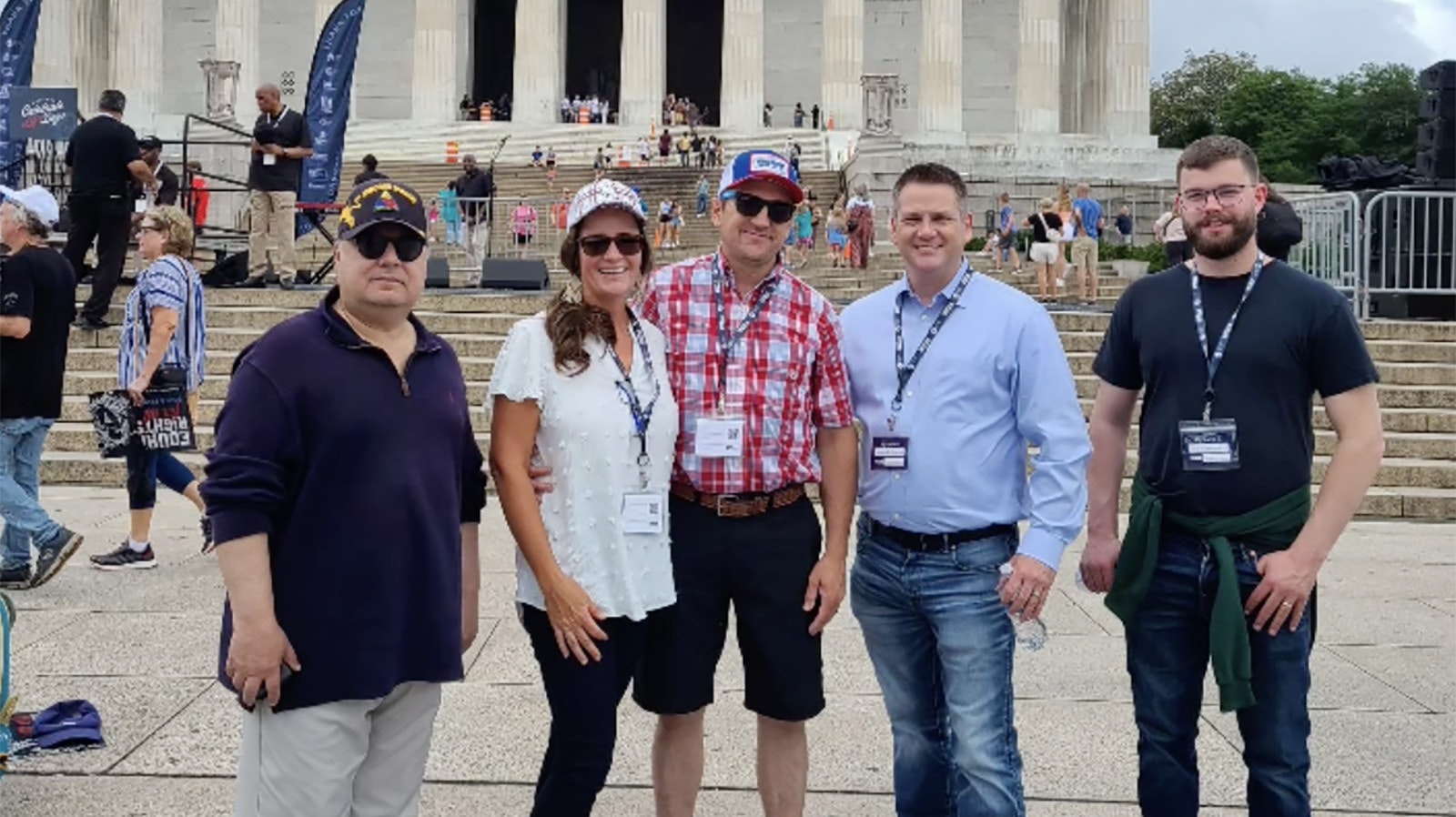 Wyoming Republicans, from left, Tim Salazar, Sarah Penn, Nate Penn, Bo Bateman and Ocean Andrew were in Washington, D.C., on Saturday to mark the one-year anniversary of the decision to overturn Roe v. Wade.