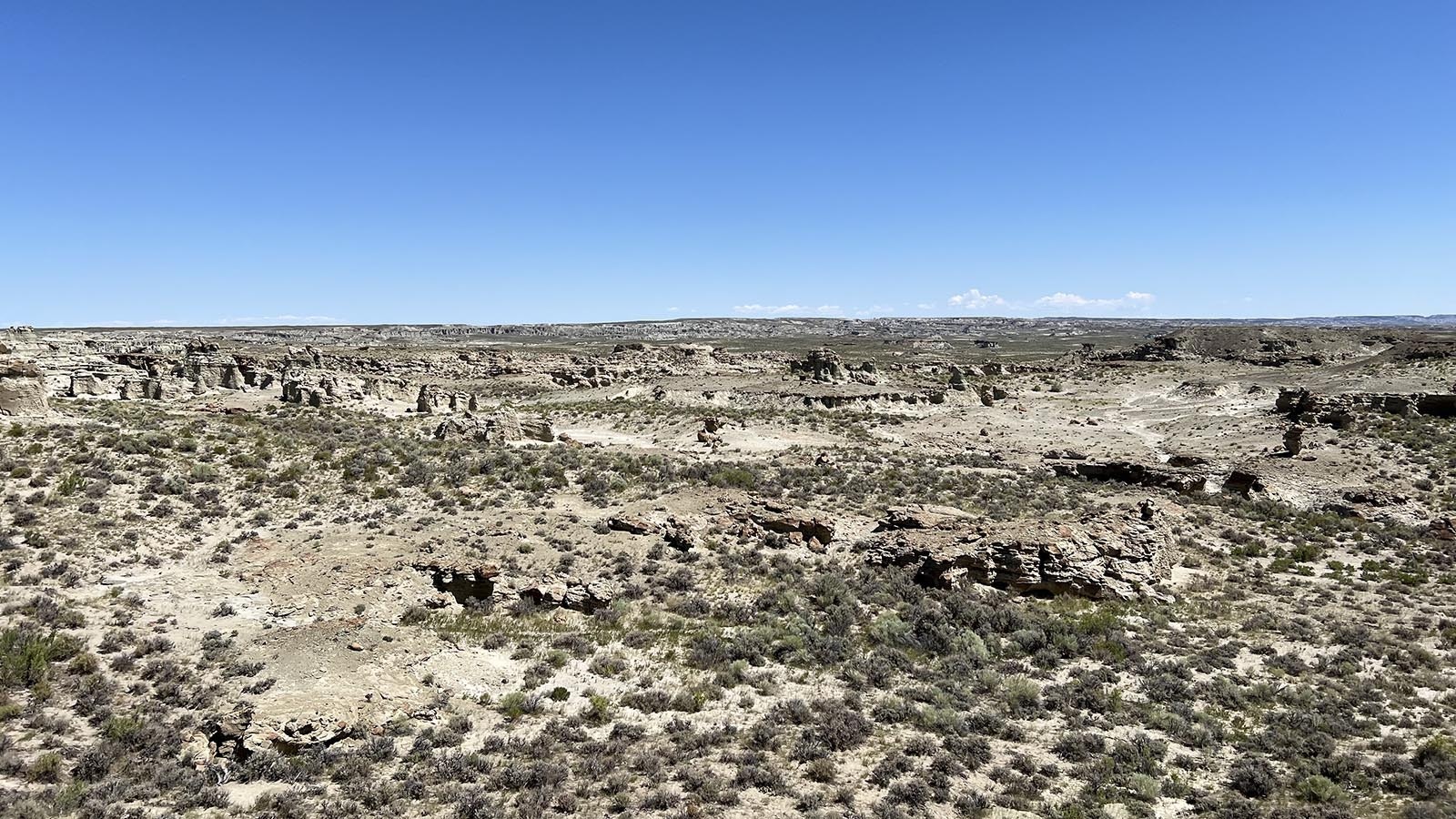 The unique sandstone formations stretch on seemingly forever a remote place called Adobe Town in southwest Wyoming.