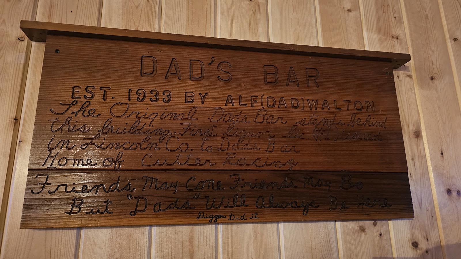Some of the history of Dad's Bar in Thayne, Wyoming, north of  Afton.