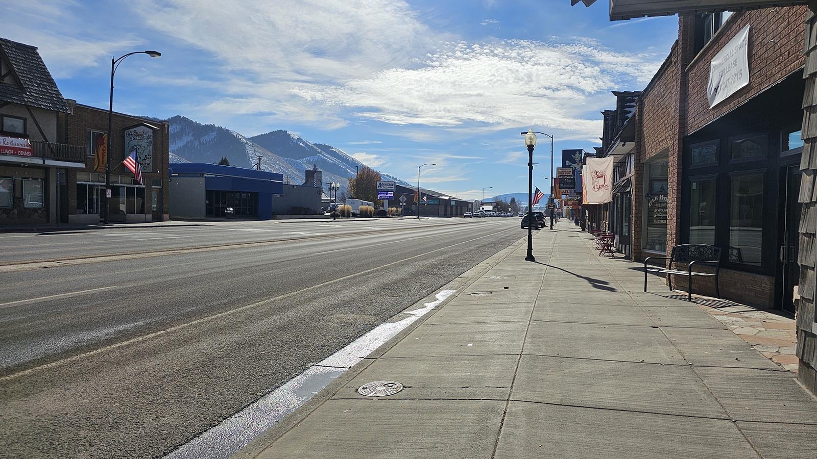 Afton's main drag is framed by mountains in every direction, making it a stunning setting for the next installment of C.J. Box's Joe Pickett series.