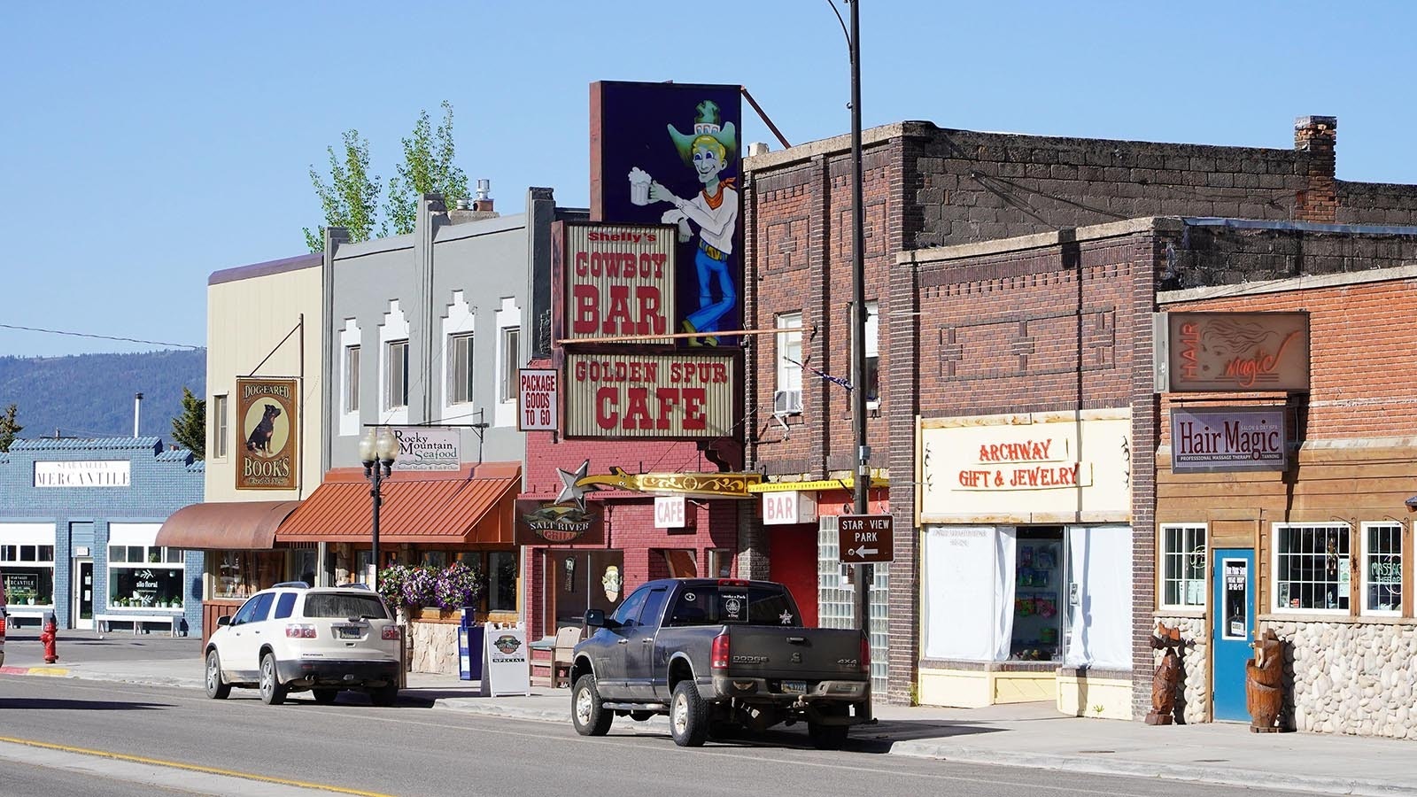 The Cowboy Bar and Golden Spur Cafe are local favorites in Afton, Wyoming.