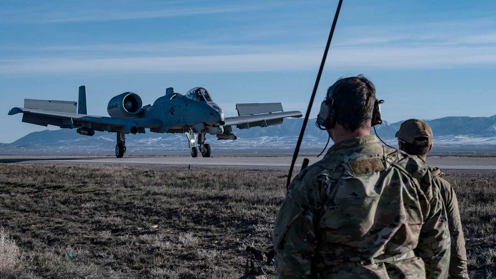 An A-10 Thunderbolt II “Warthog” lands on Highway 287 during Exercise Agile Chariot, April 30, 2023, honing capabilities linked to Agile Combat Employment. Instead of relying on large, fixed bases and infrastructure, ACE uses smaller, more dispersed locations and teams to rapidly move and support aircraft, pilots, and other personnel to wherever they are needed.