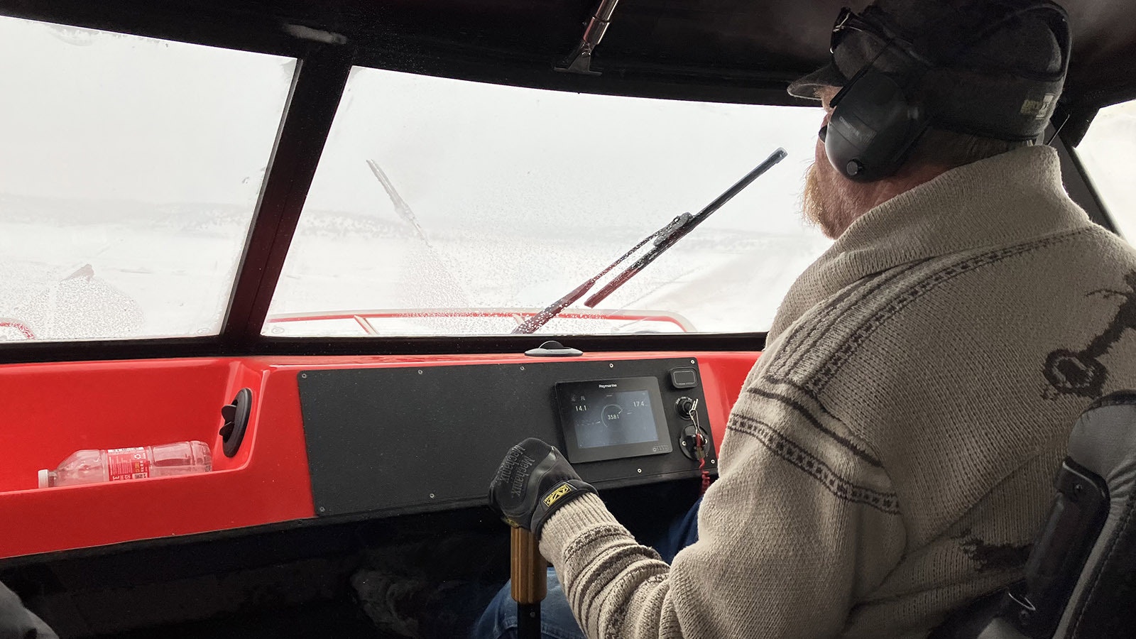307 Airboat Adventures pilot Mike Cushman takes the craft across the Glendo Reservoir.