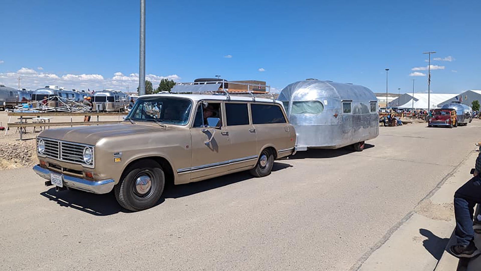 Vintage Airstreams on display during a parade in downtown Rock Springs.
