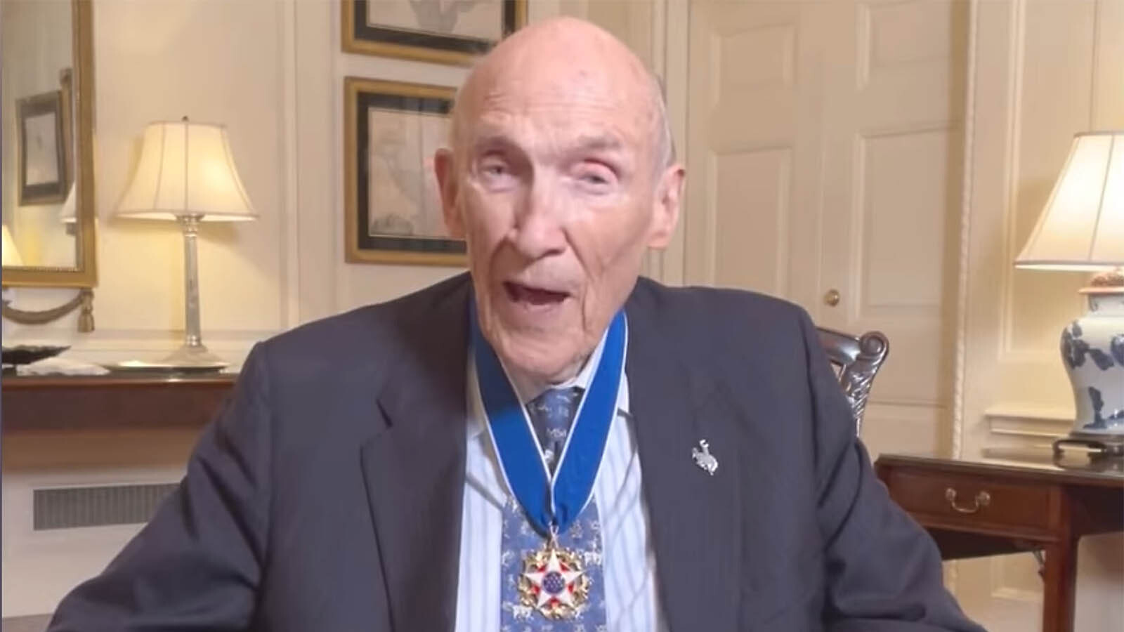 Former Wyoming U.S. Sen. Al Simpson after receiving the Medal of Freedom.