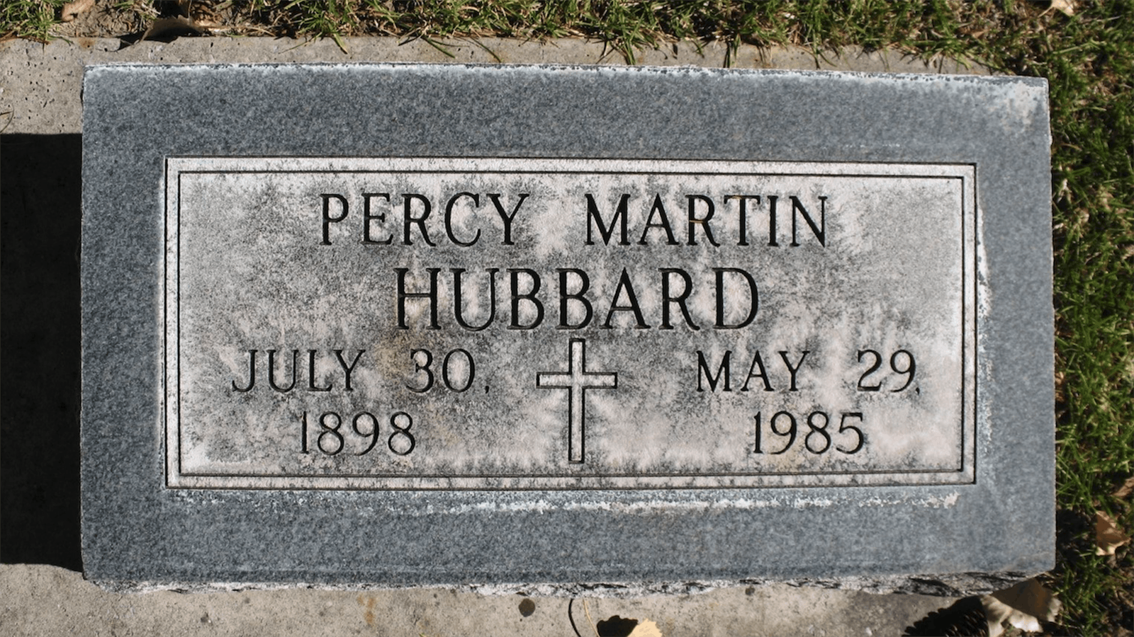 Percy Hubbard’s headstone is shown at the cemetery in Lusk, Wyoming.