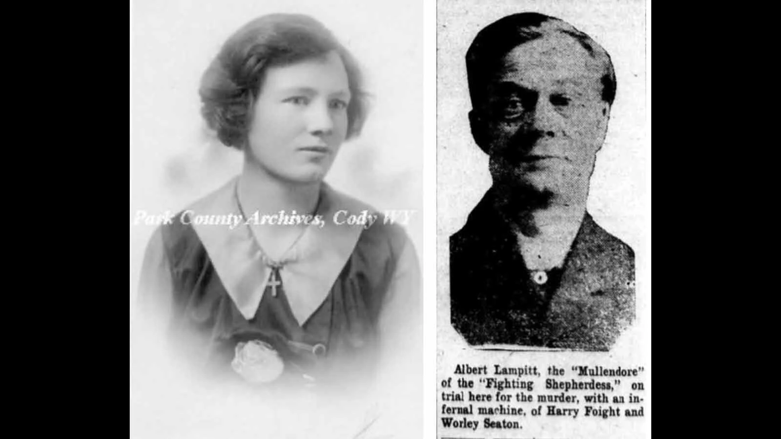 Dorothy Newton was about to get engaged in December 1909 when her boyfriend was shot. Bert Lampitt shown in his late 30s was compared to a character in a Cody author’s novel.
