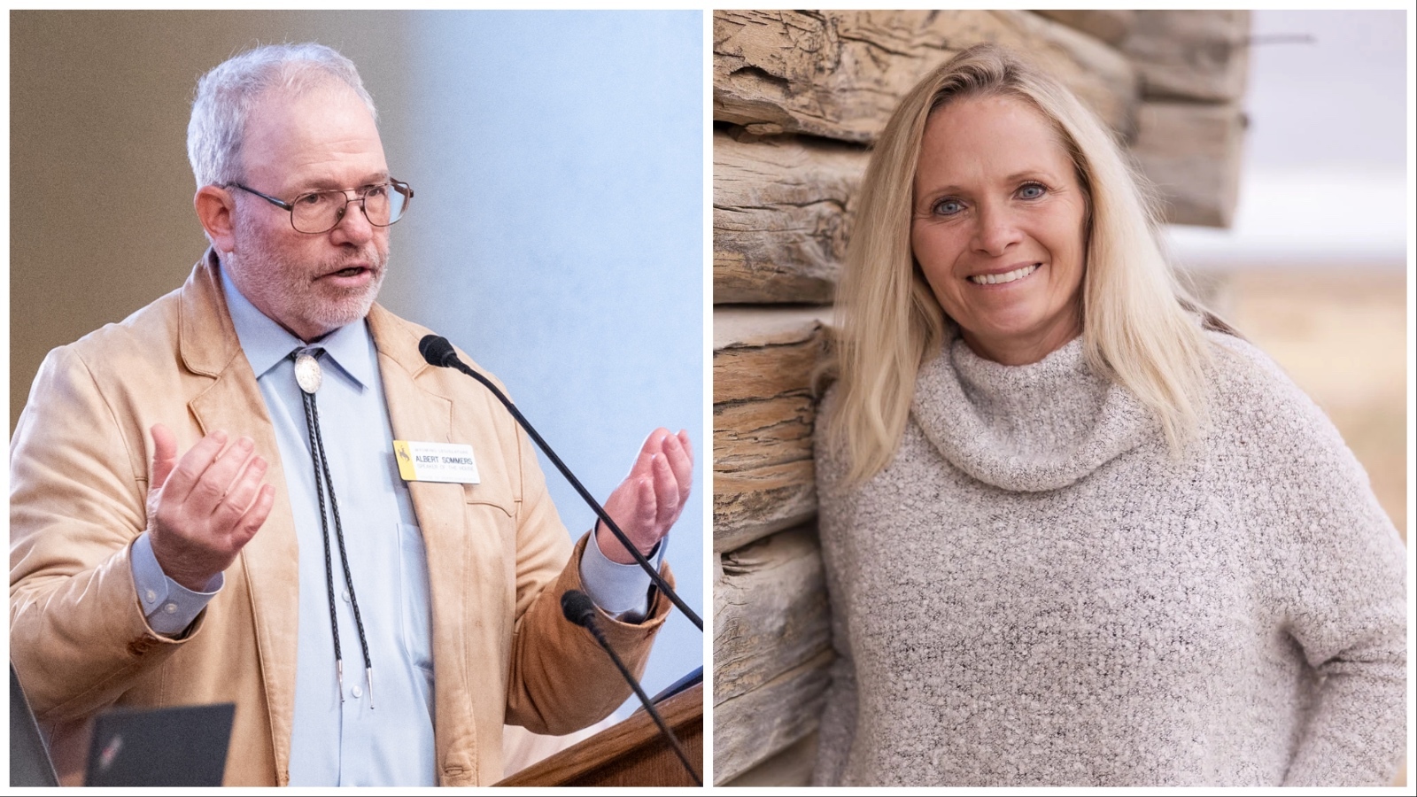 House Speaker Albert Sommers, left, and Laura Taliaferro Pearson.