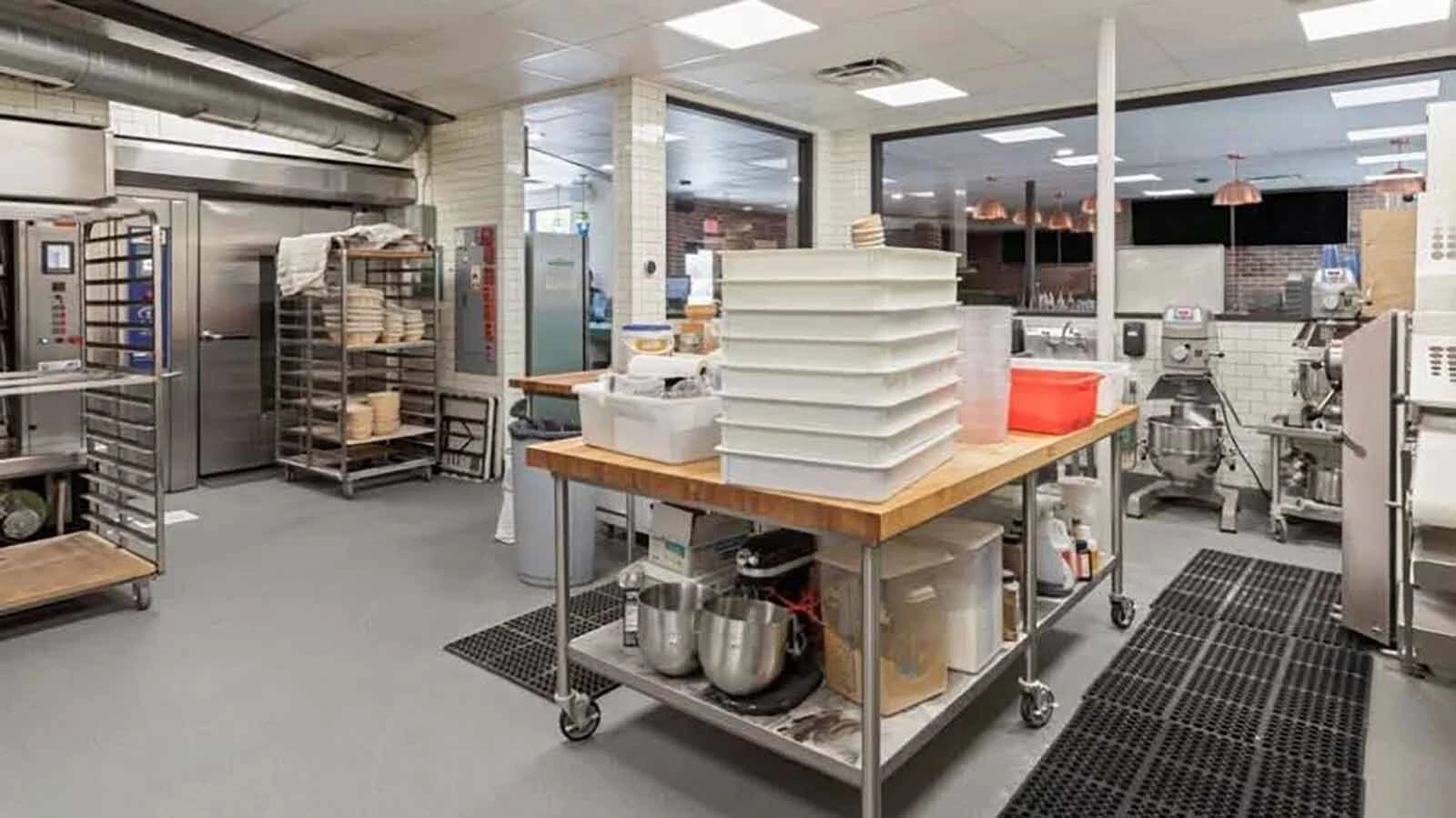 The kitchen at Alibi Wood Fire Pizzeria & Bakery in Laramie.
