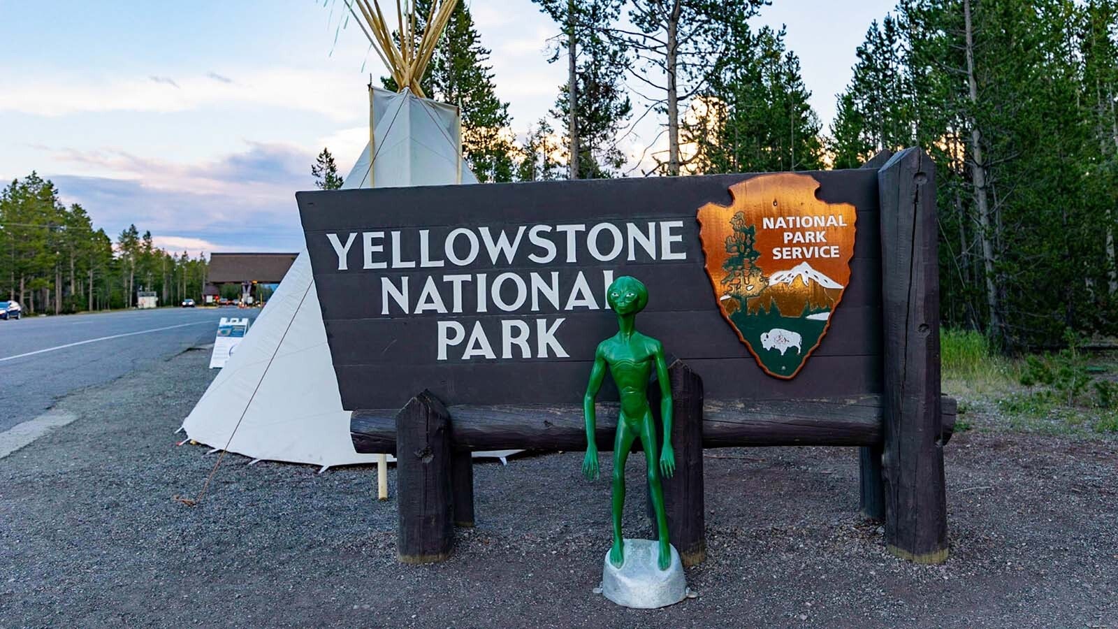You may have never met Frank Alvarado, but you likely have his best friends — a pair of green aliens along the road to Yellowstone’s East Entrance. His daughter thinks they’re “hideous,” but her Vietnam Vet dad loved them, so the aliens stay. They've also been known to do some sightseeing from time to time.