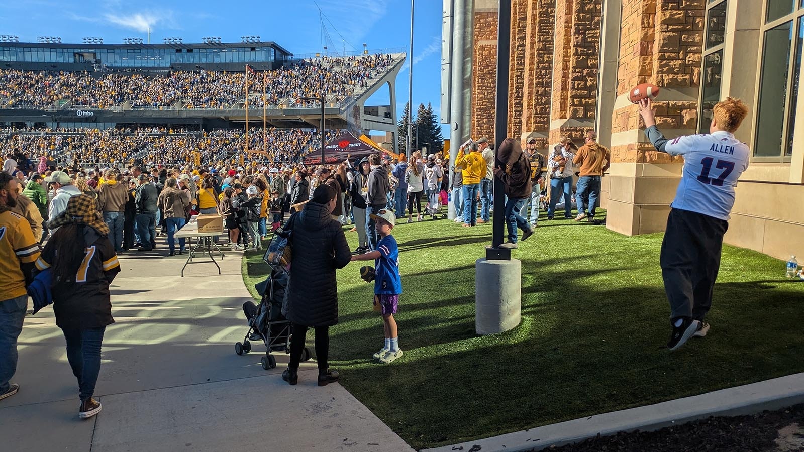 There was an extra buzz in the air before kickoff of Saturday's last home football game of the season, which featured the retirement of Josh Allen's No. 17 jersey at halftime, along with Allen returning to War Memorial Stadium for the first time since he was drafted into the NFL in 2018.
