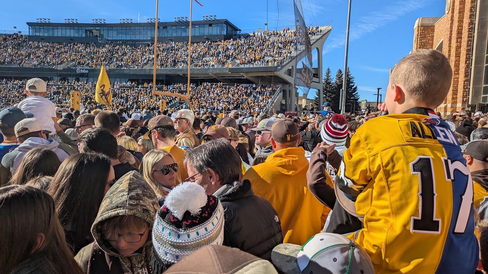There was an extra buzz in the air before kickoff of Saturday's last home football game of the season, which featured the retirement of Josh Allen's No. 17 jersey at halftime, along with Allen returning to War Memorial Stadium for the first time since he was drafted into the NFL in 2018.
