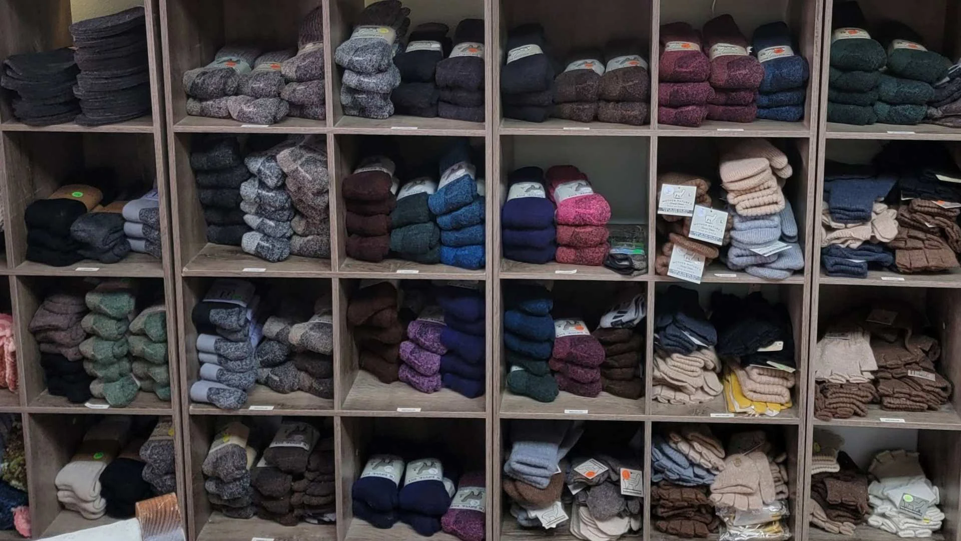 Hearworks in Powell sells many items made from Alpaca felt, like fleece socks.