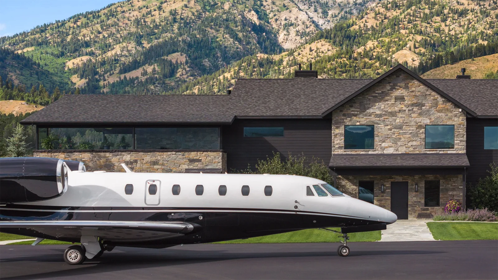 The main residence of the $48.5 million Alpine estate comes fully furnished, featuring white oak throughout with vaulted ceilings and huge picutre windows. There also are several patios with views of the Grand Tetons.