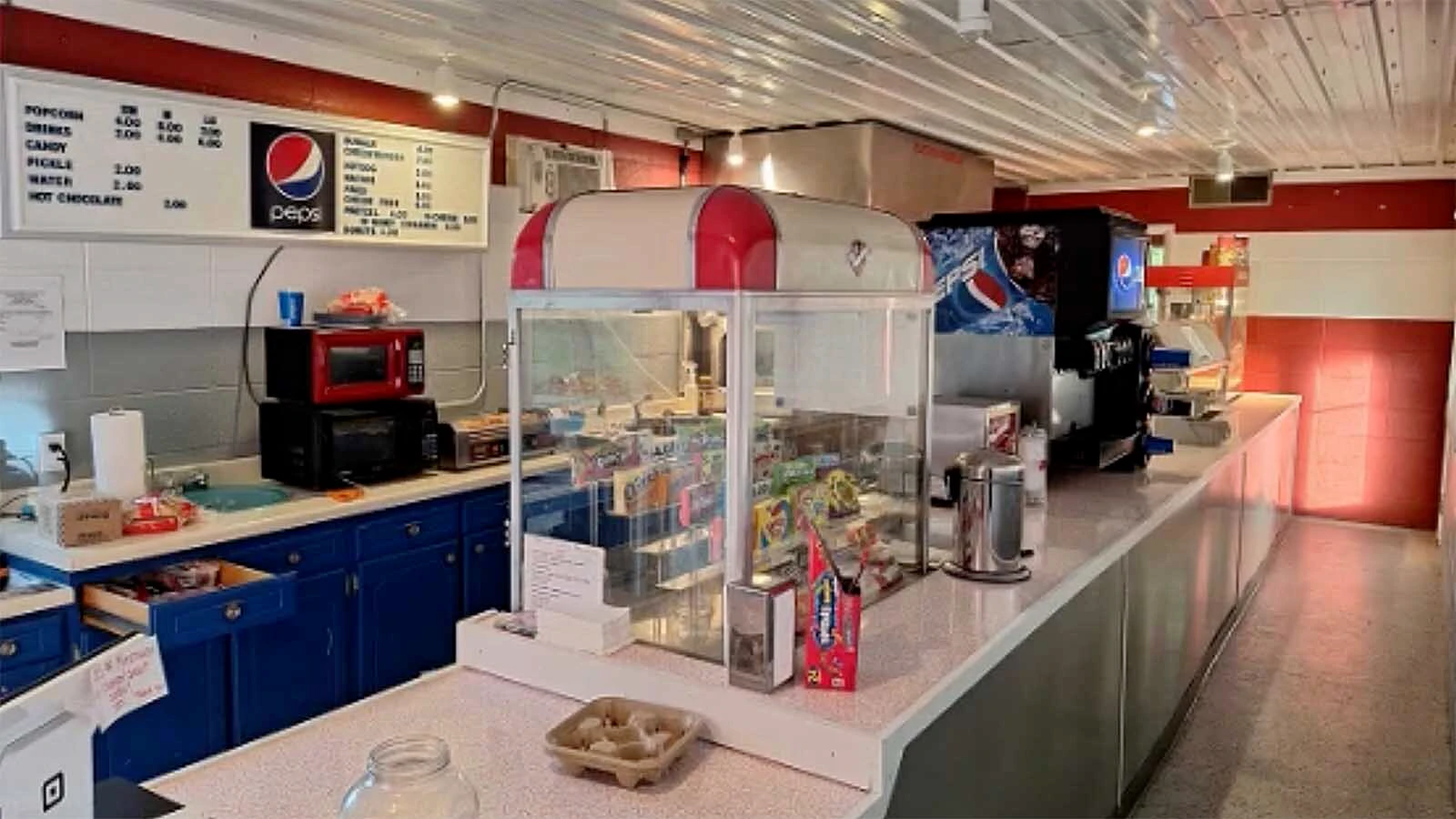 The original popcorn machine at the 77-year-old American Dream Drive-In. These days, it serves as a candy display case.