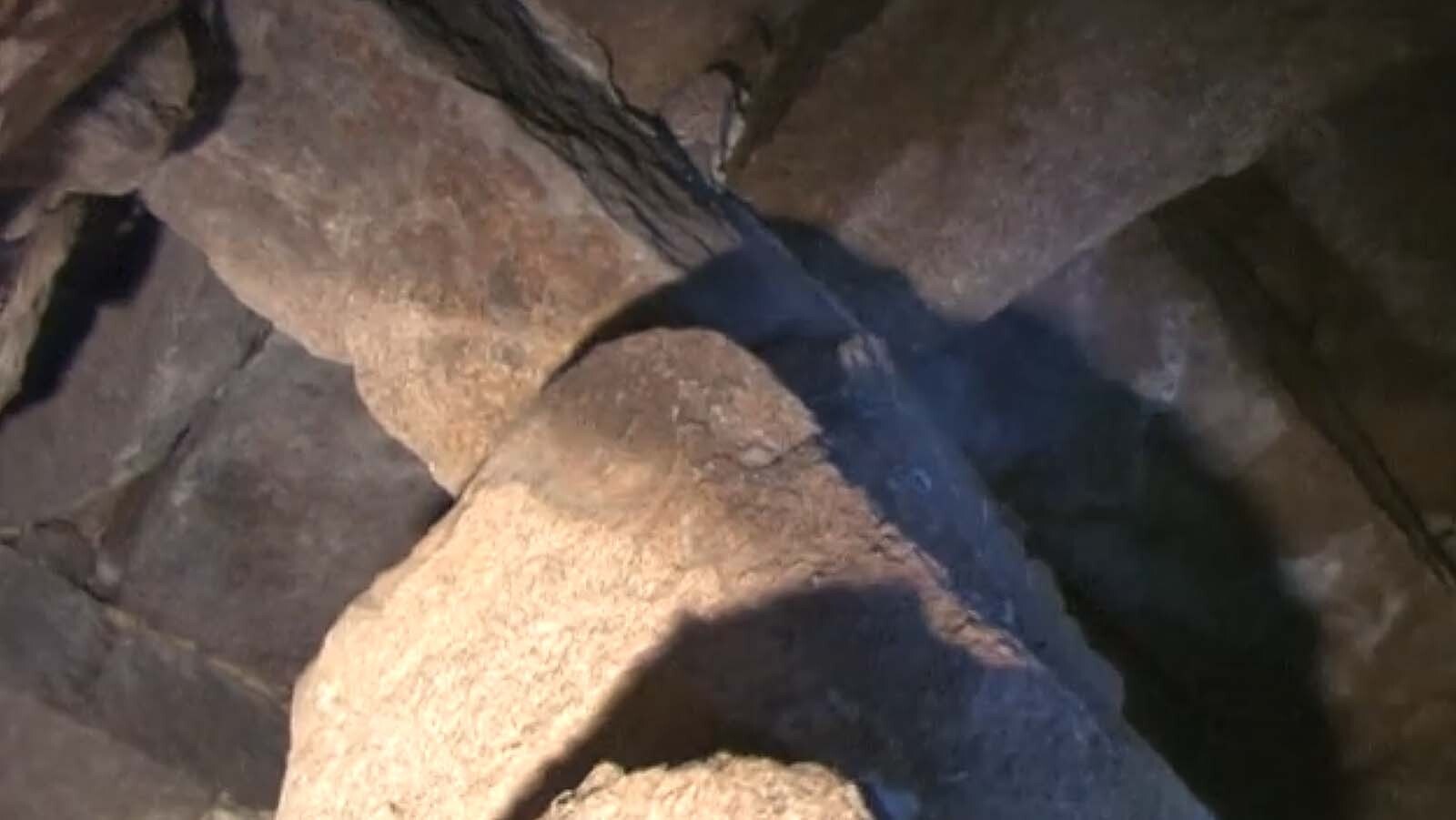 The tunnels inside the Ames Monument are crude and narrow, about 6 feet high.