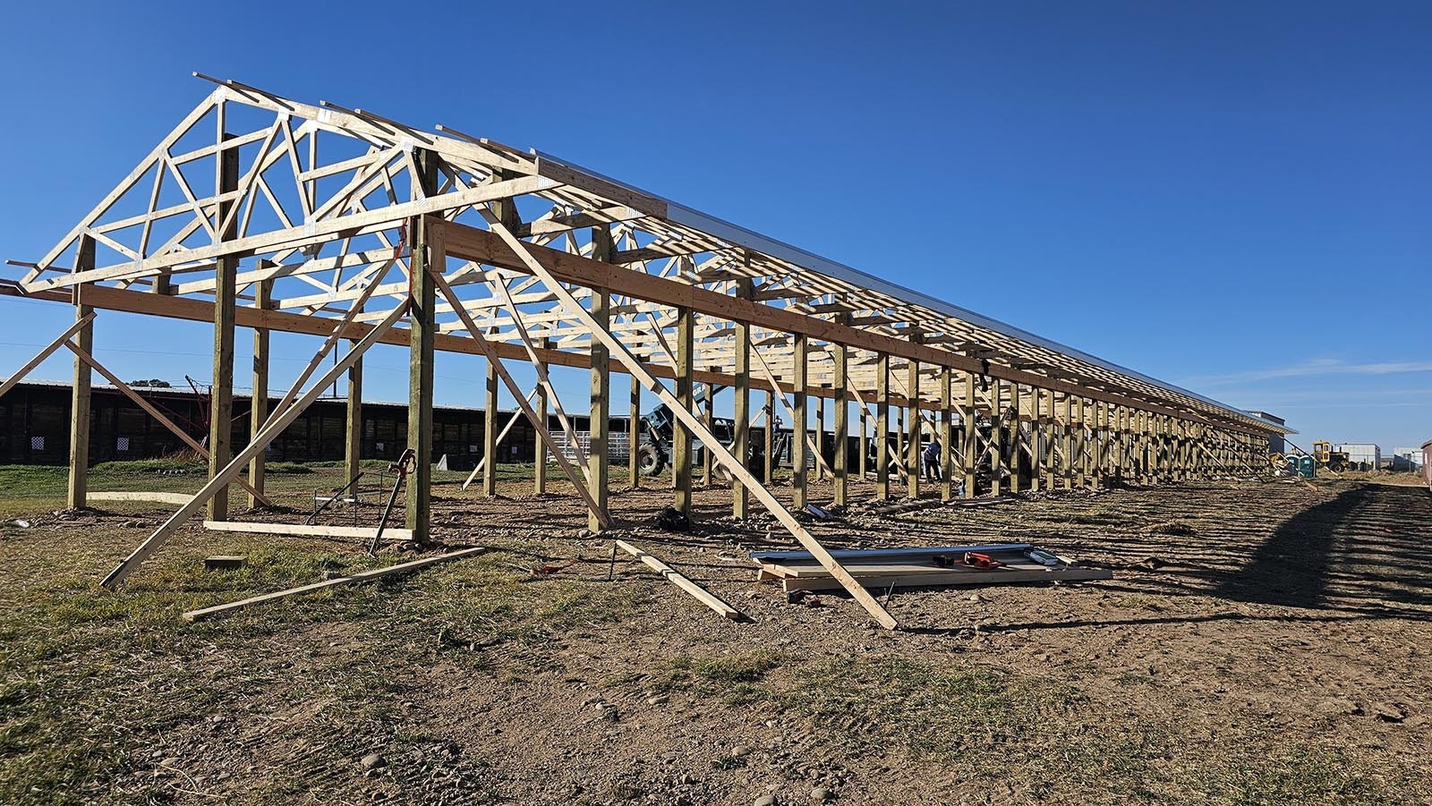 Day 3 of the Amish horse barn-stable raising.