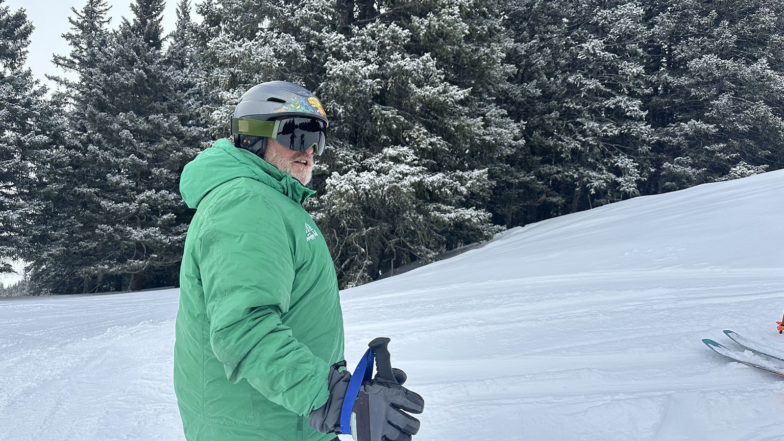 Ski Instructor Karl Milner lost a leg during while fighting in the military. Now he and Eric teach first-time skiers at Antelope Butte.